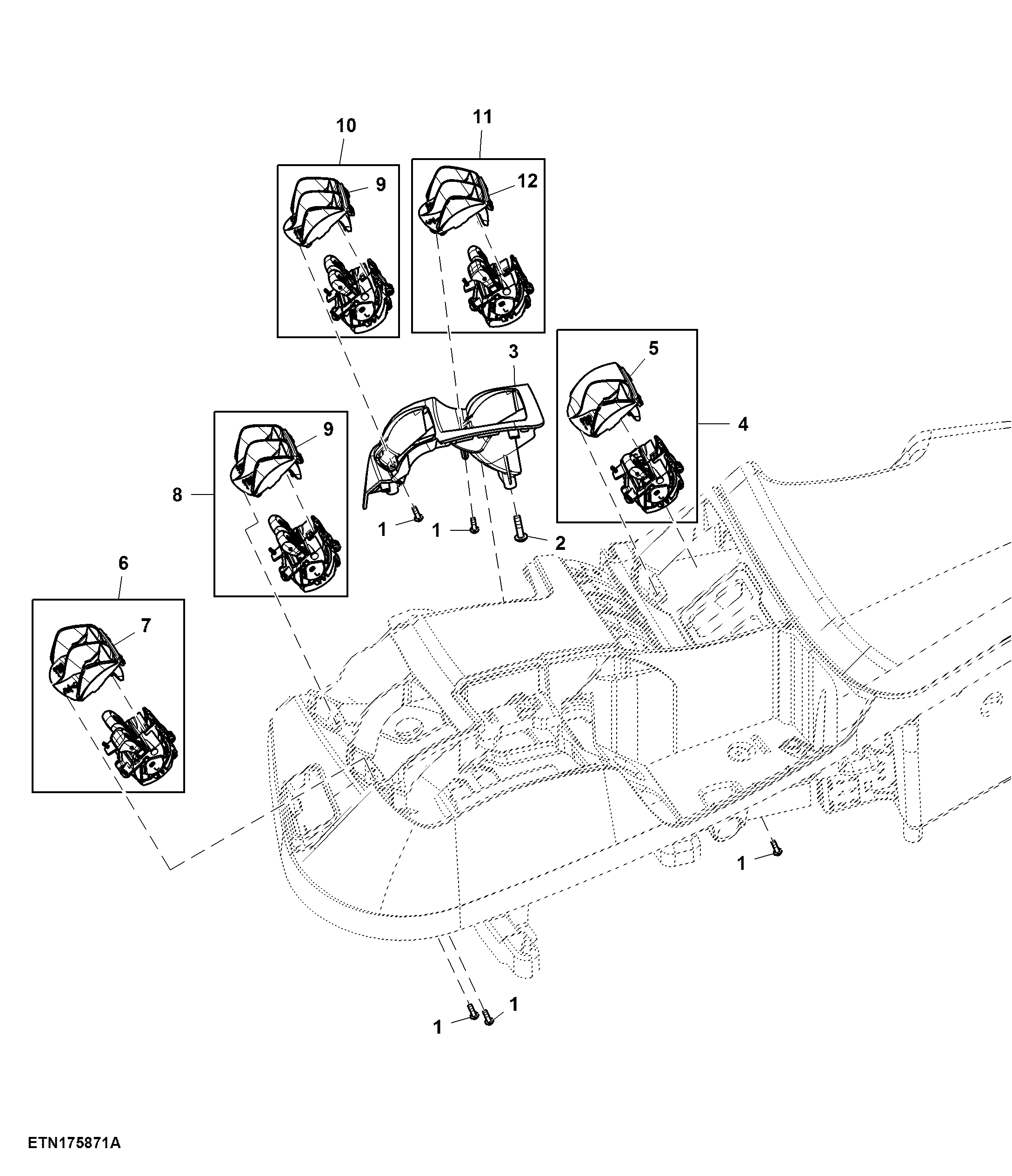 Control, Rear Hitch and 5 Rear SCV, W/O Joystick , W/ Front Hitch 2, CommandARM™