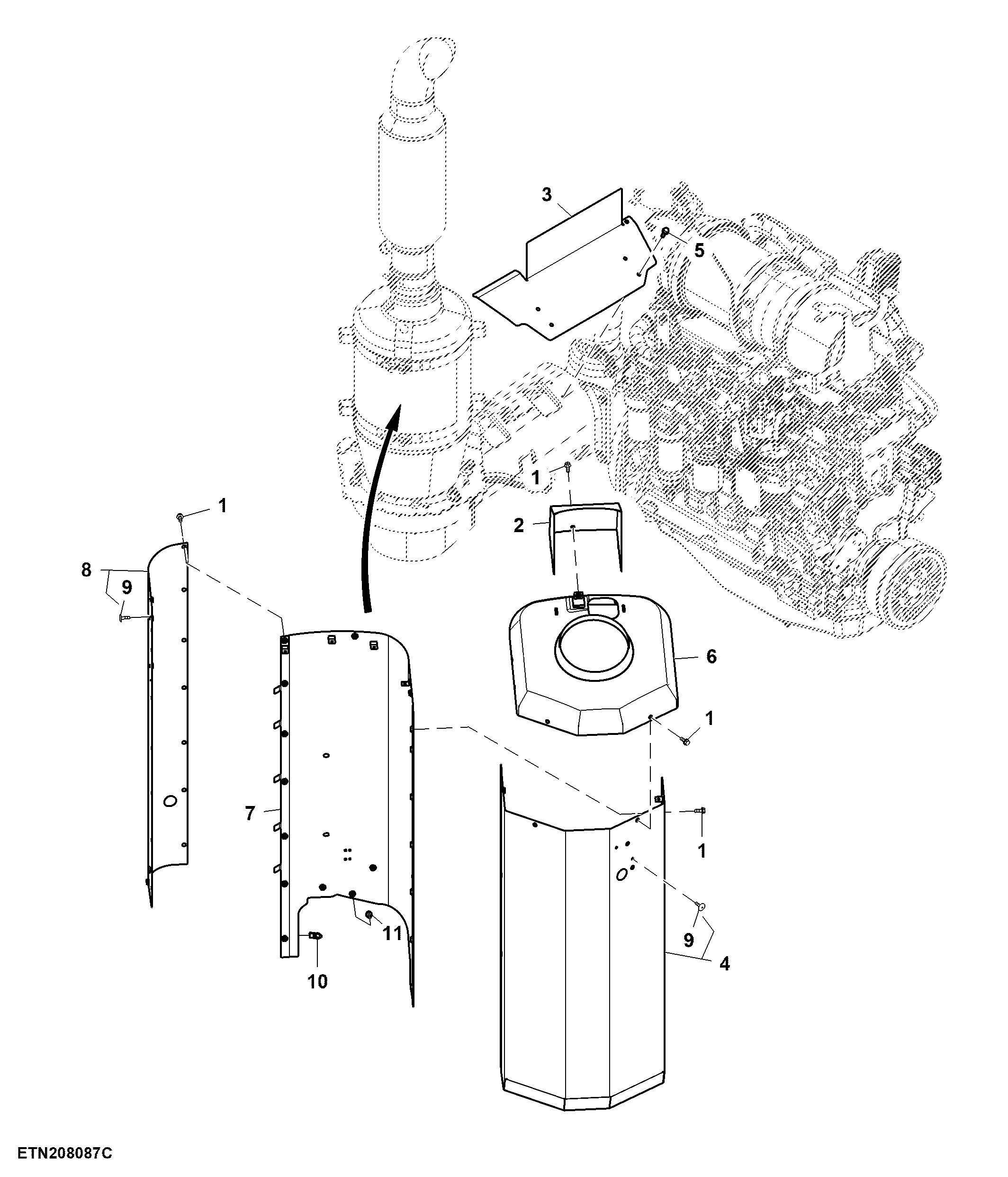 Shield, Exhaust System, 6.8 L, FT4/ Stage 5 Engine