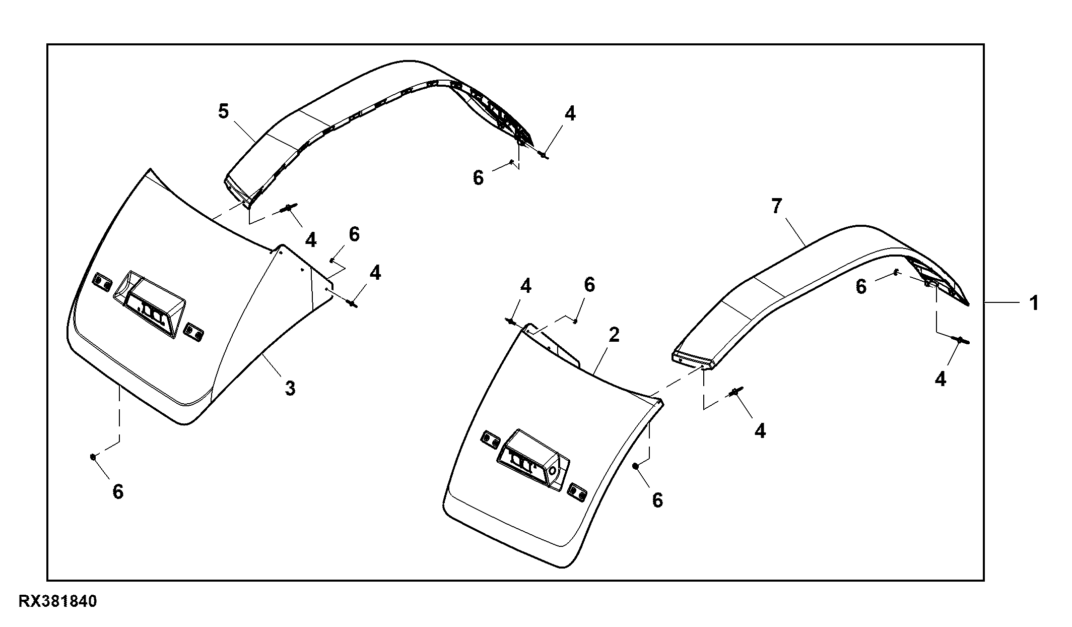 Rear Fender, Long Wrap Extension, 2550 mm, Attachment