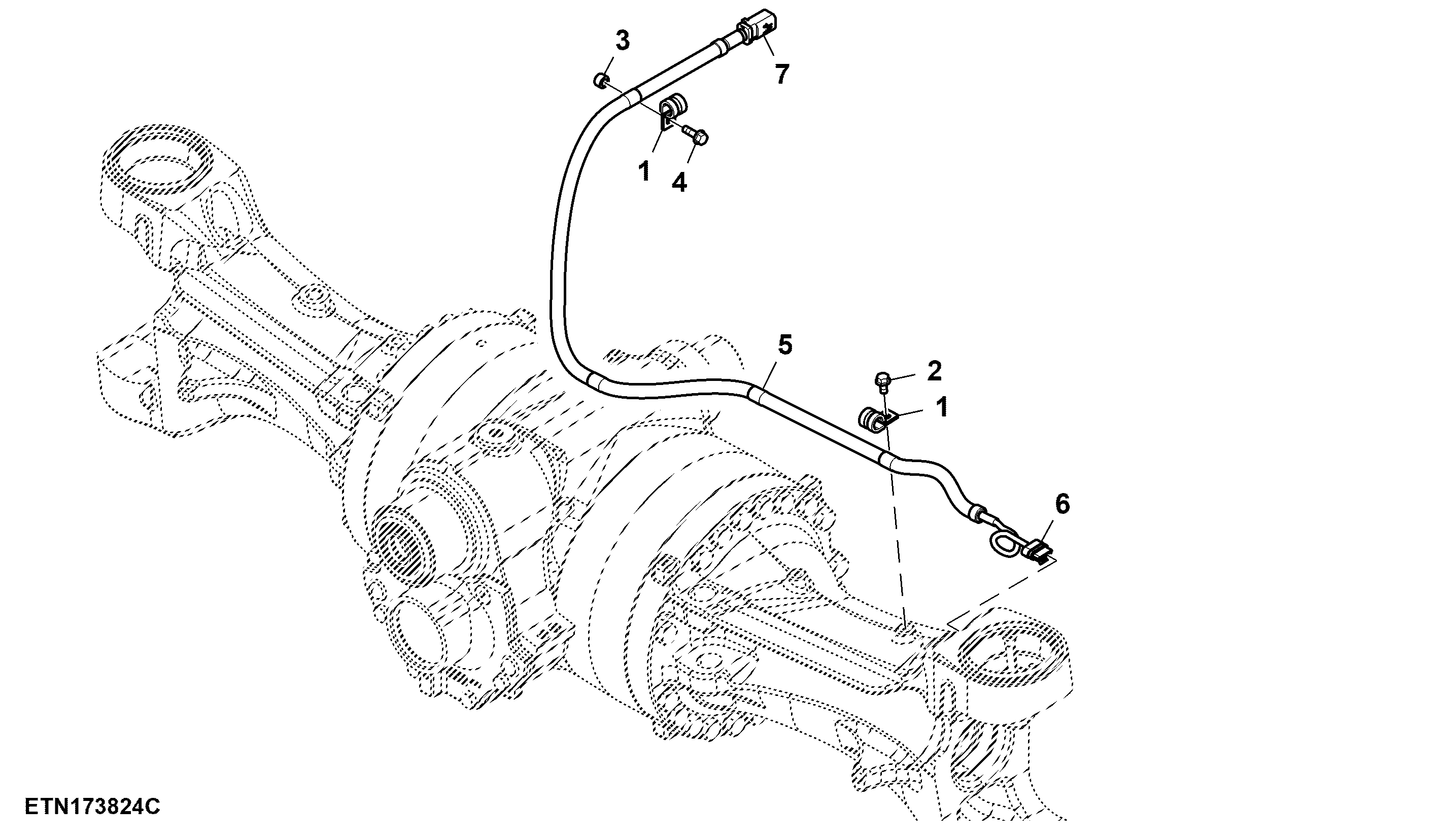 Wiring Harness, Wheel Angle Sensor, W/ 88" Spacer, 1700 MFWD