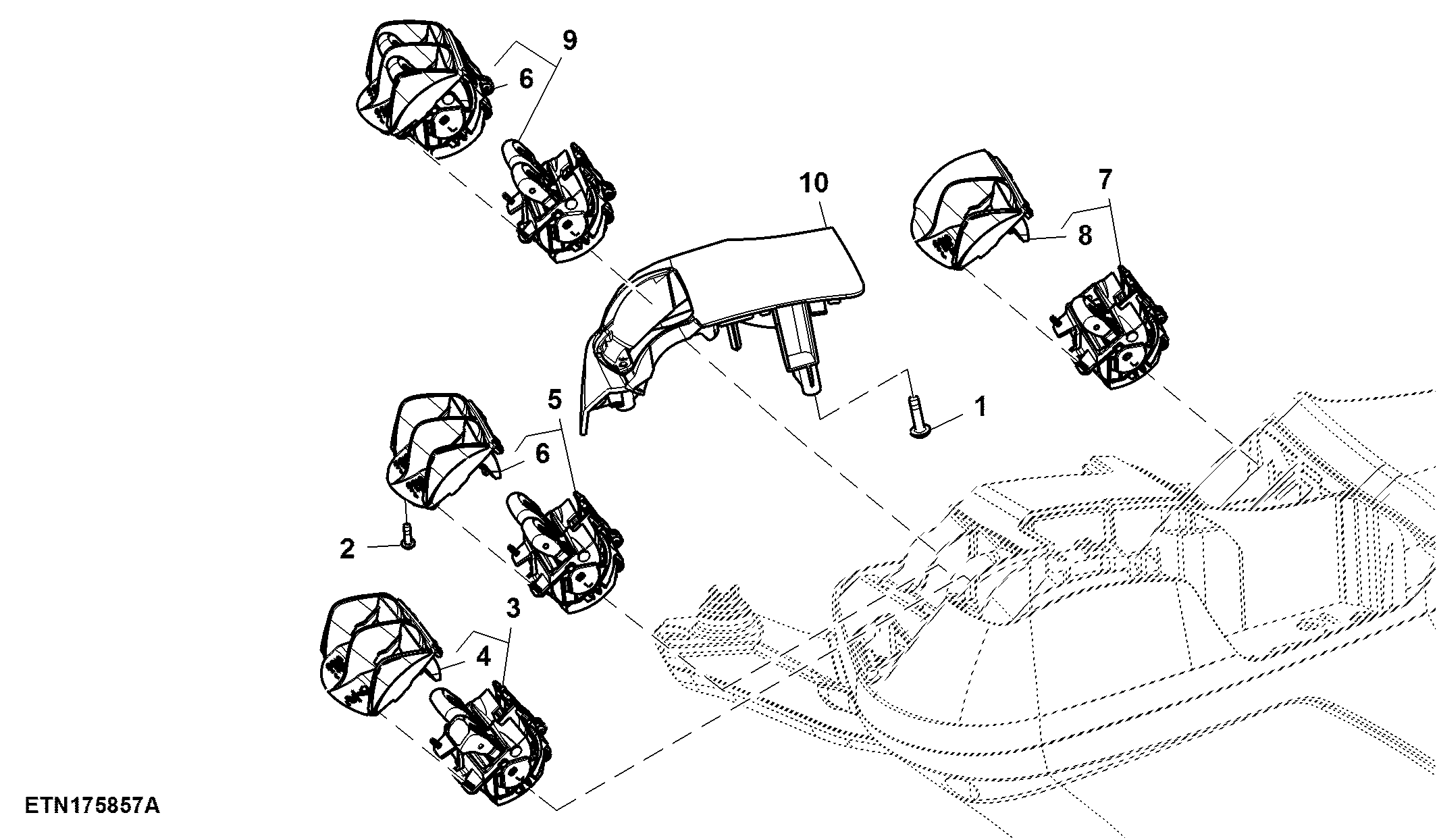 Control, Rear Hitch and 6 Rear SCV, W/O Joystick and Front Hitch, CommandARM™