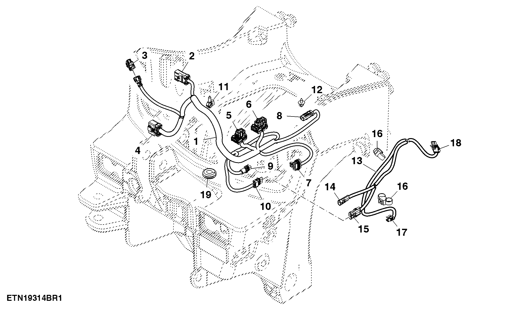 Wiring Harness, Front Controller, W/ Mid SCV and Front Hitch, TLS™
