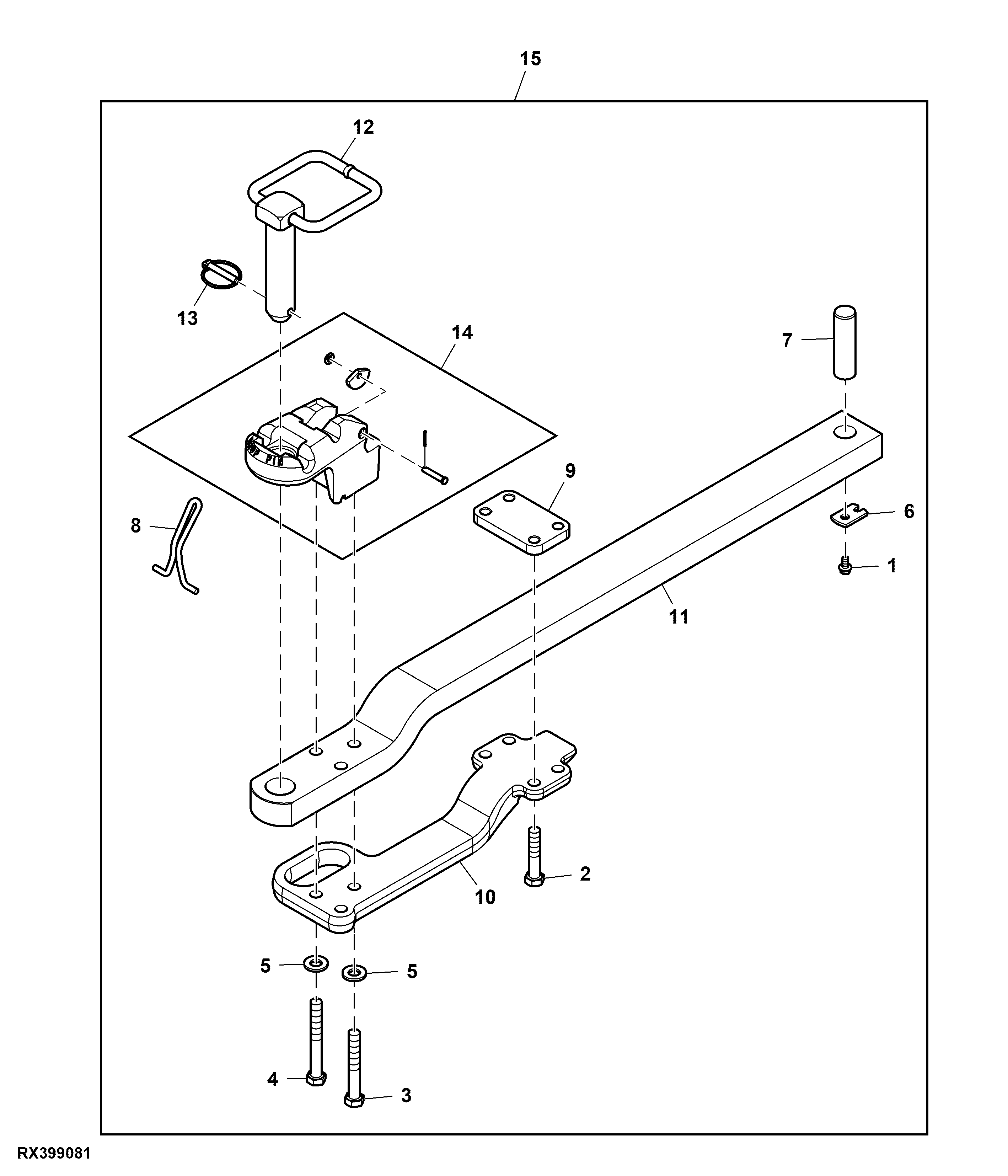 Drawbar Category IV W/ Pin and Heavy Duty Support, Attachment