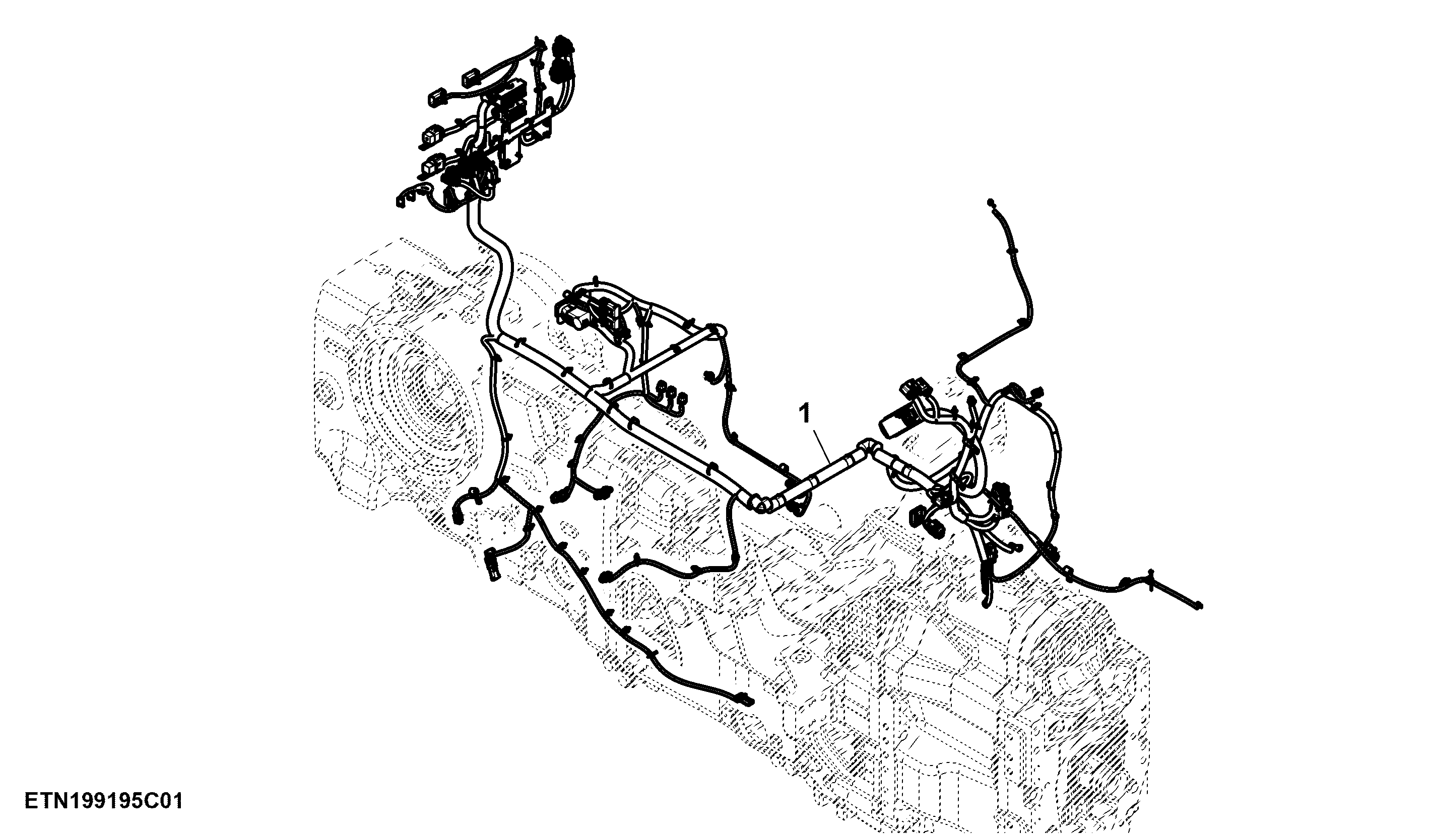 Wiring Harness, Chassis, T2 / T3 Engine (1/3) ( - 804000)