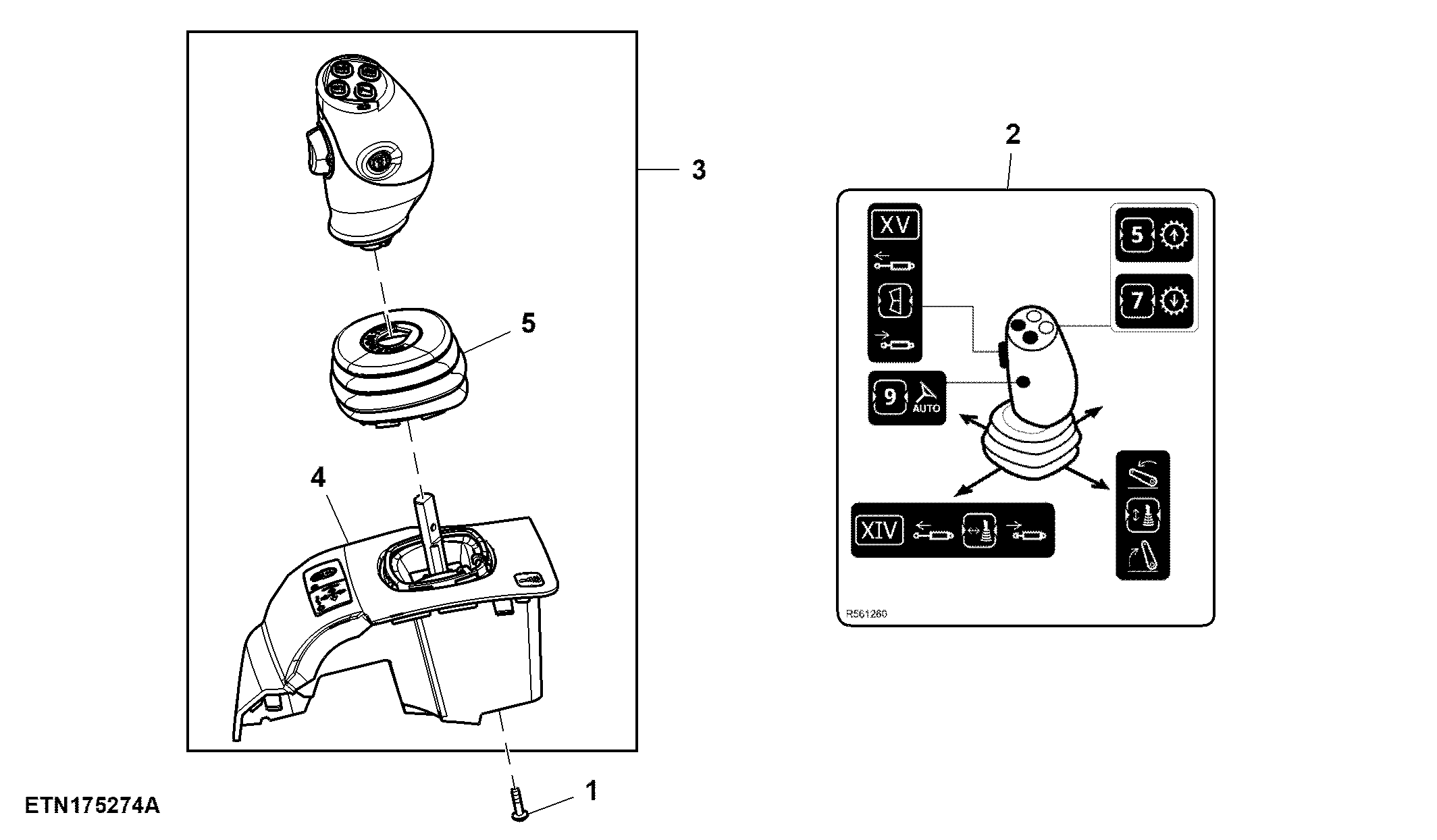 Joystick, W/ Front Hitch, 5 Function, PST, CommandARM™