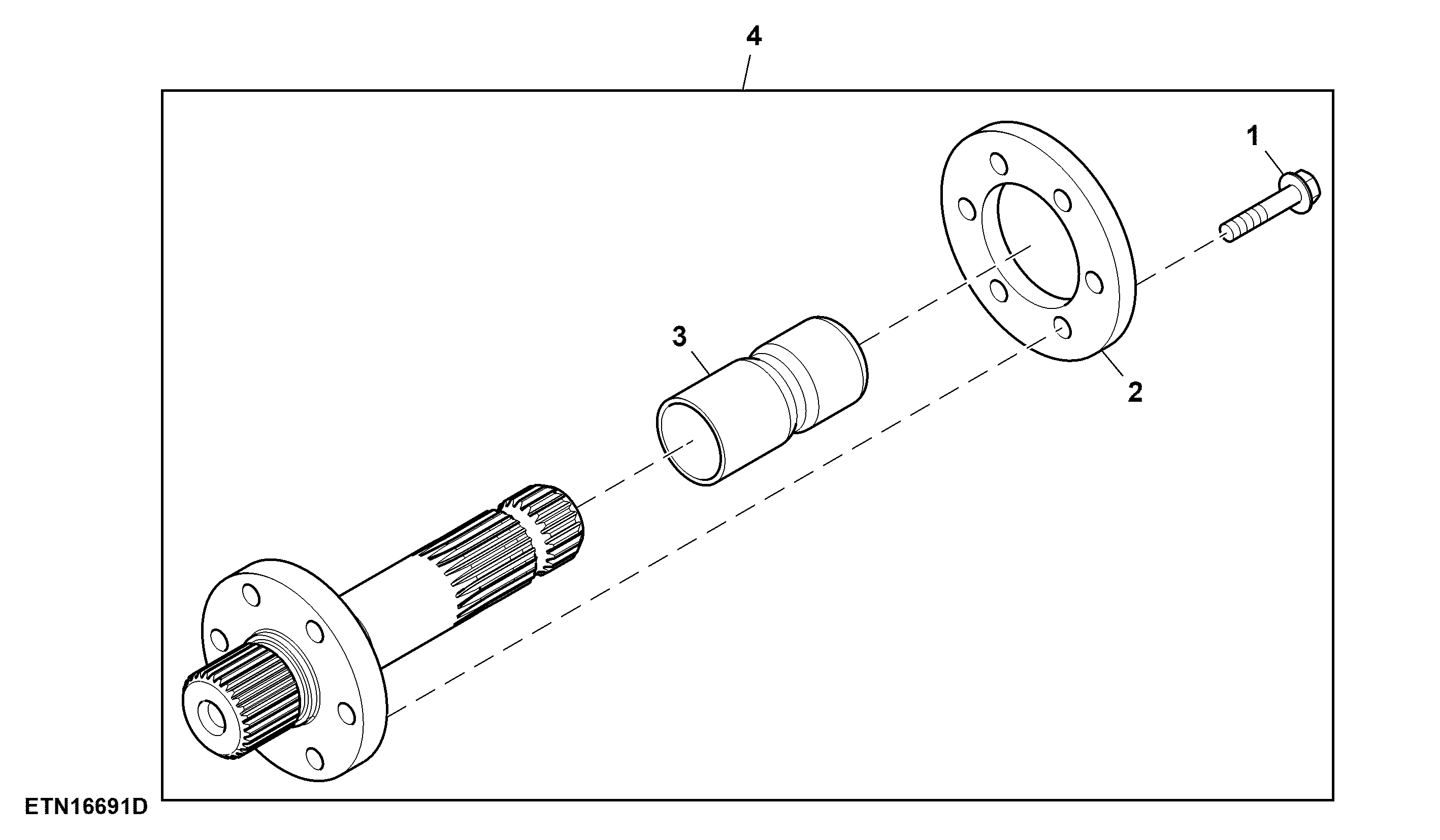 PTO Shaft, Front PTO, Type 2 (1 3/8” Shaft) (21 Splines)