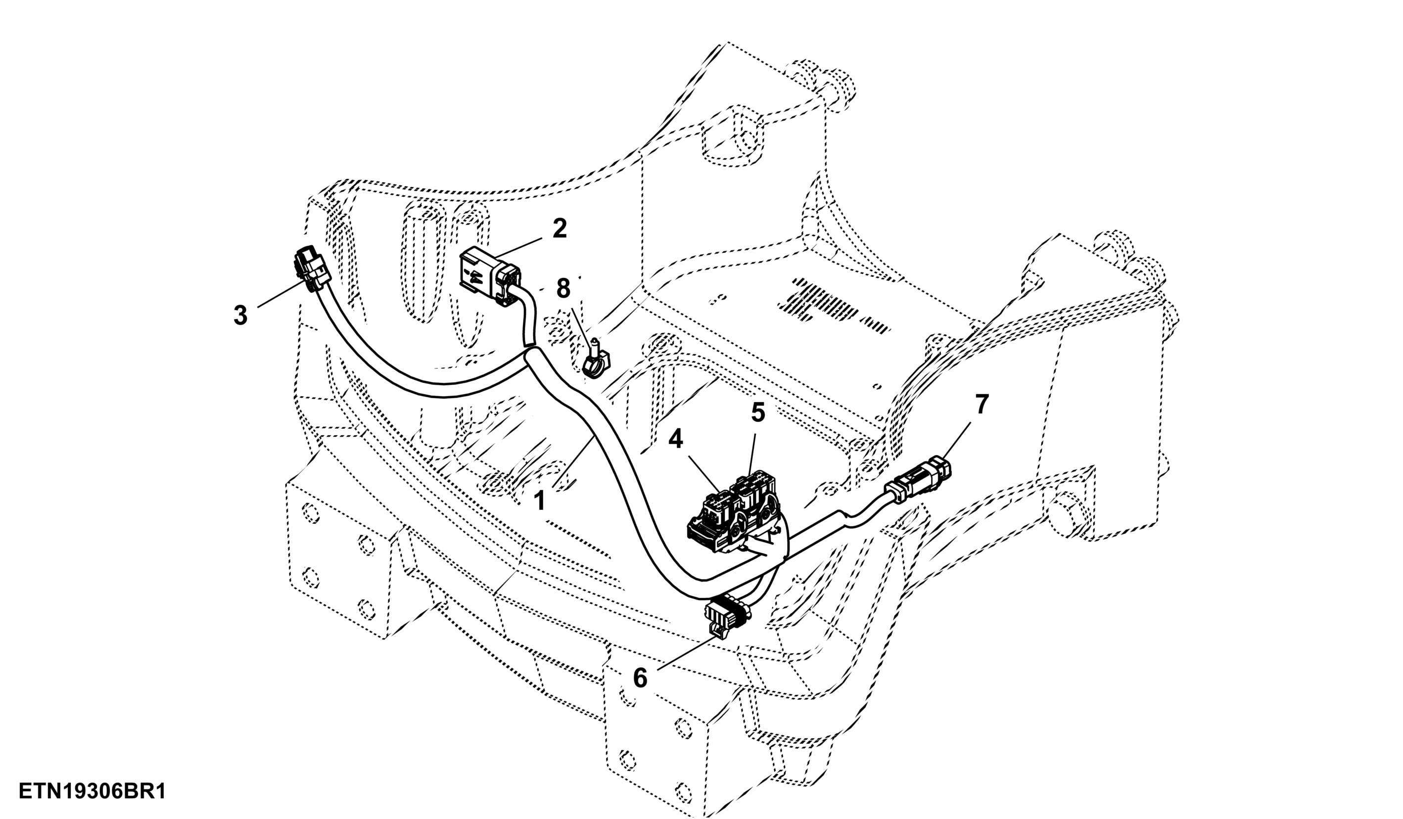 Wiring Harness, Front Controller, Mid-Stack, W/O Front Hitch
