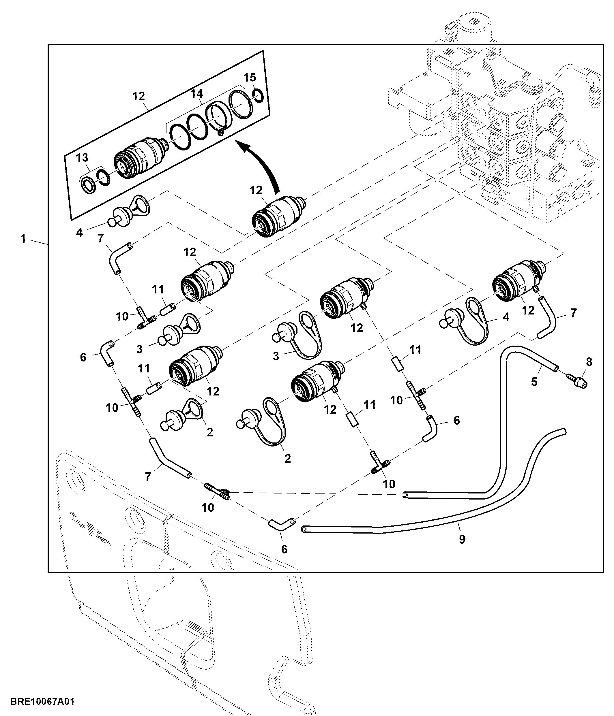 Quick Coupler, 6 Coupler, Mid-stack, Attachment