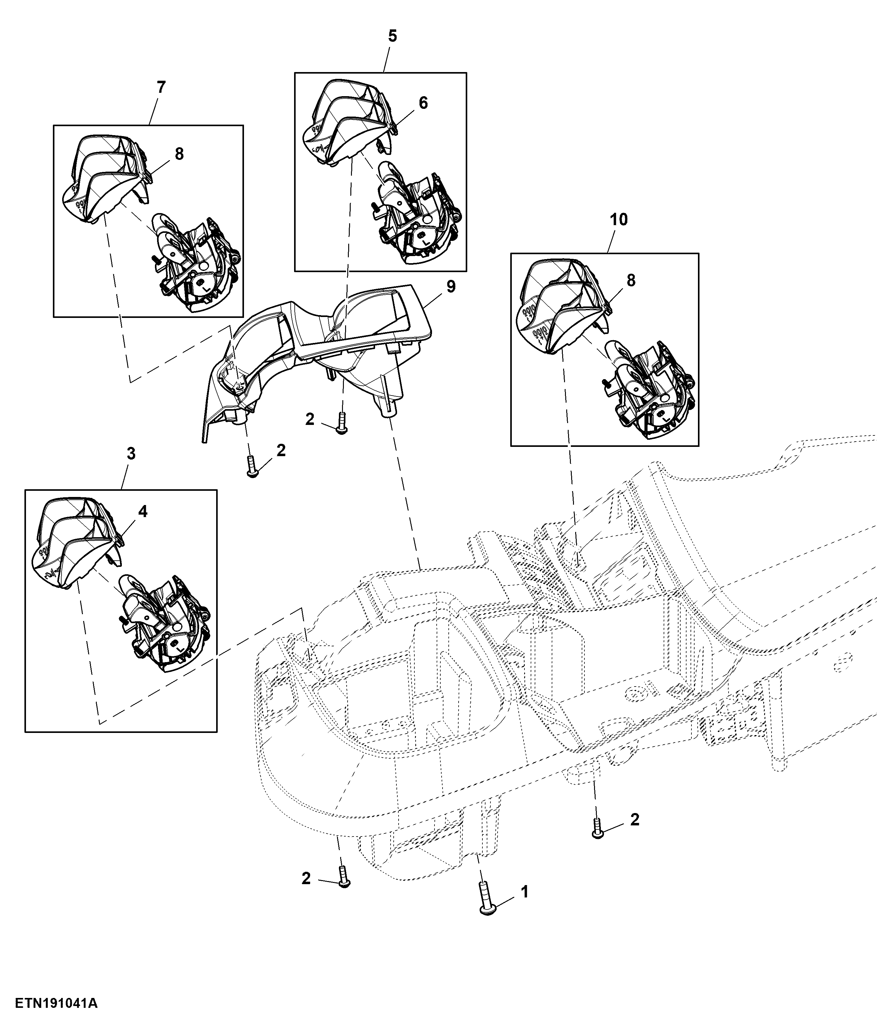 Control, Rear Hitch and 5 Rear SCV, W/O Joystick , W/ Front Hitch and 1 Front SCV, W/ CommandPRO™, CommandARM™