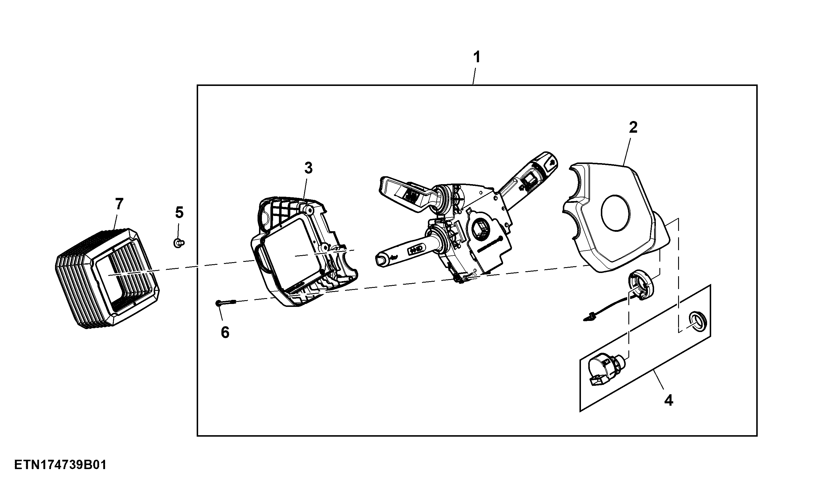 Steering Column Module, W/ LH Reverser, W/ Park Lights,Two Wiper, IVT™