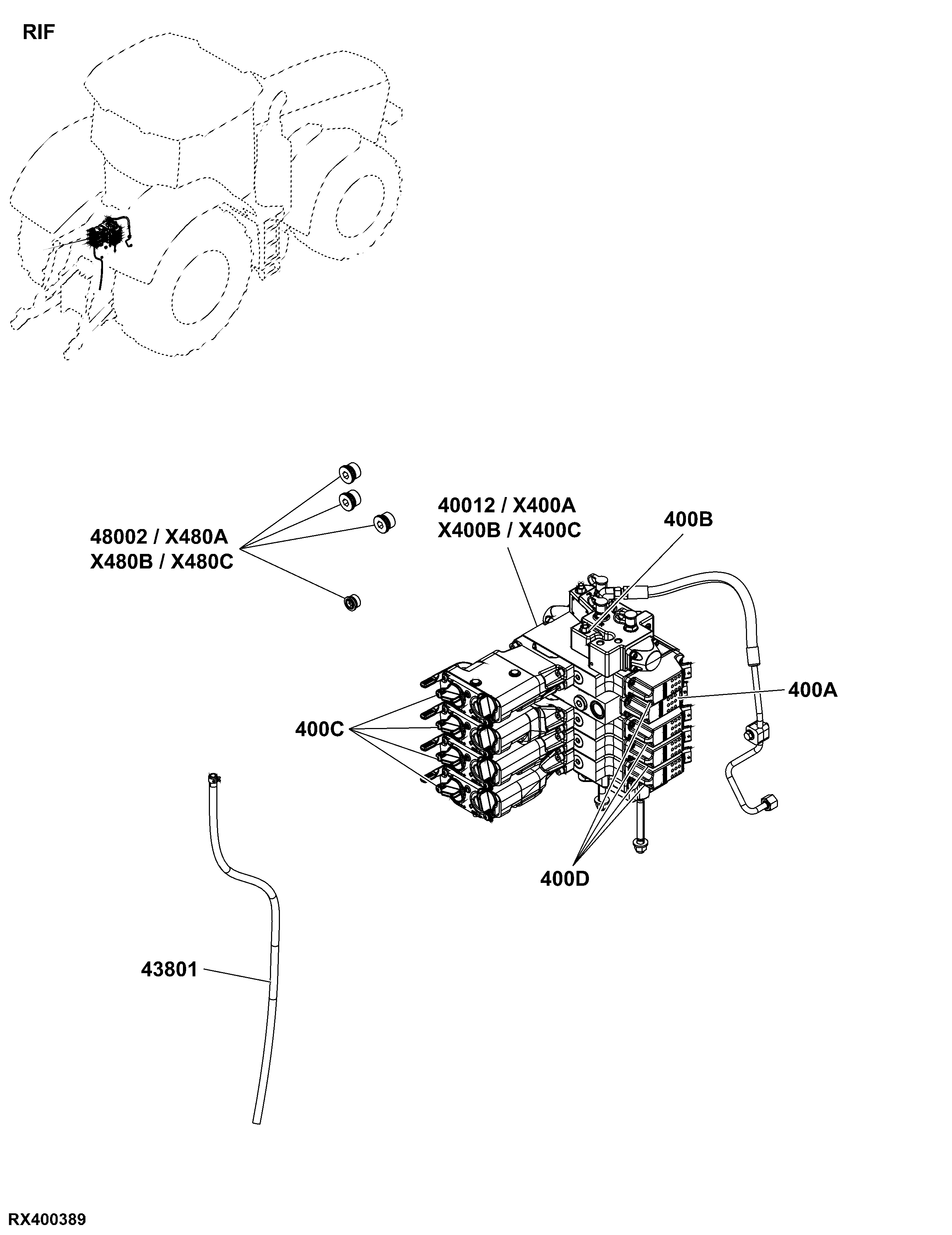 RIF Selective Control Valve and Hydraulic Couplers, Rear Implement