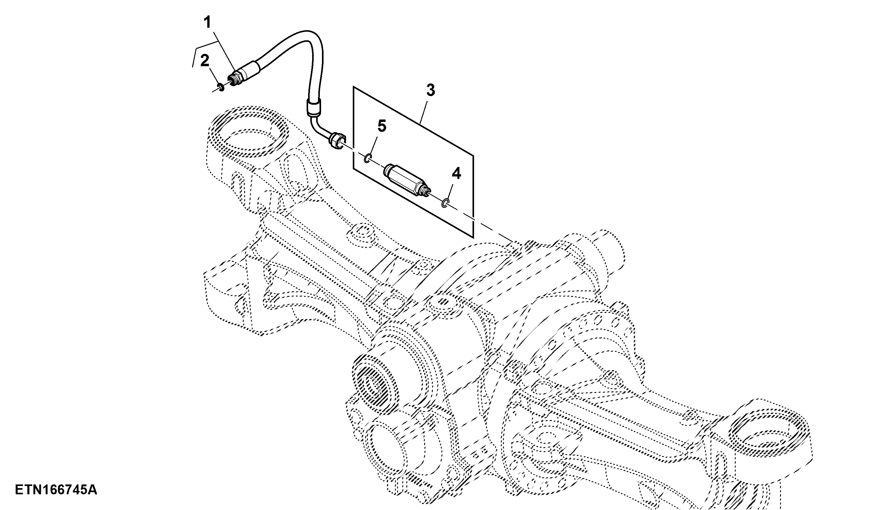Oil Line, Front Differential Lock, 1700 MFWD