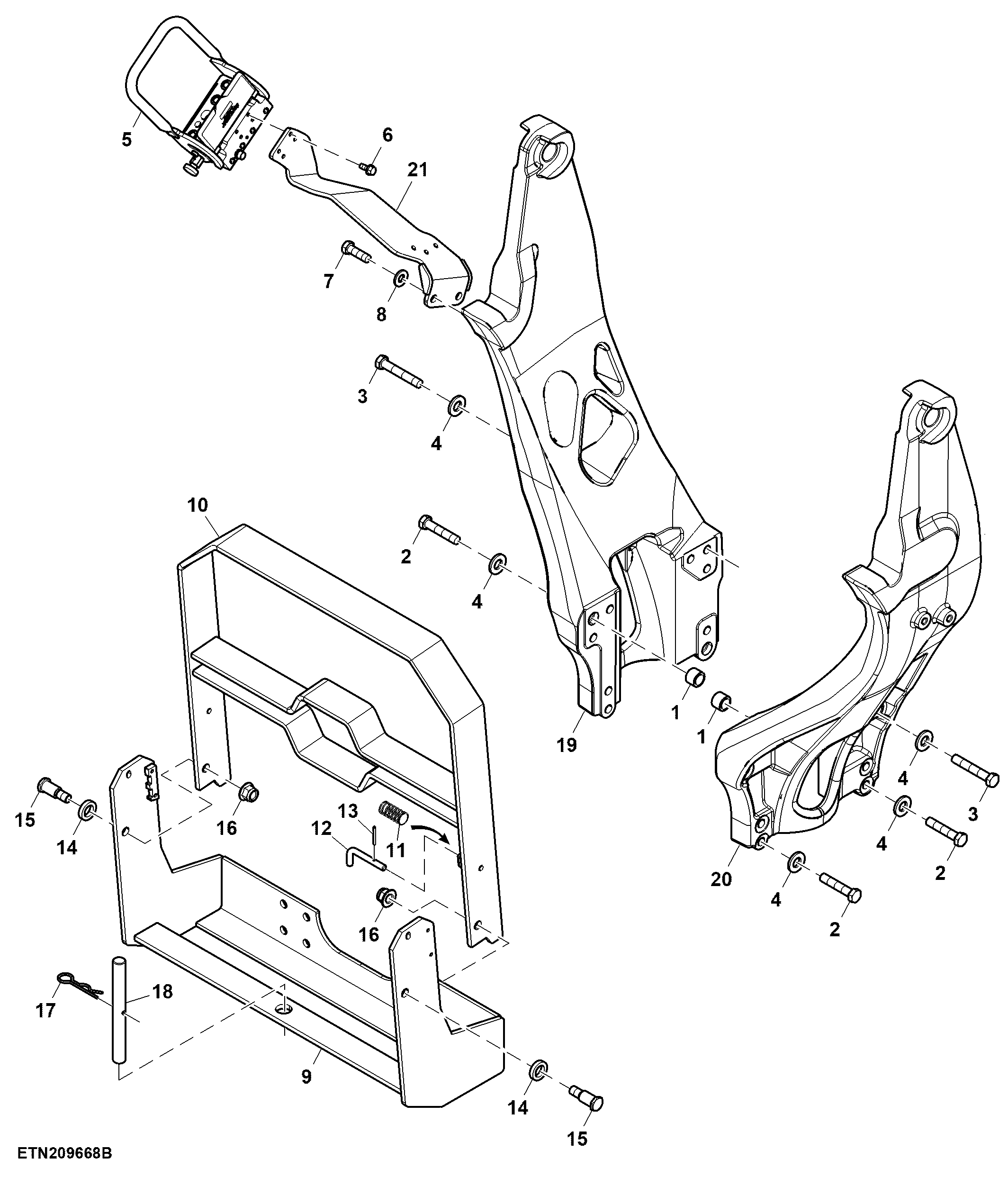 Mounting Parts, Loader Ready, W/O Front Hitch
