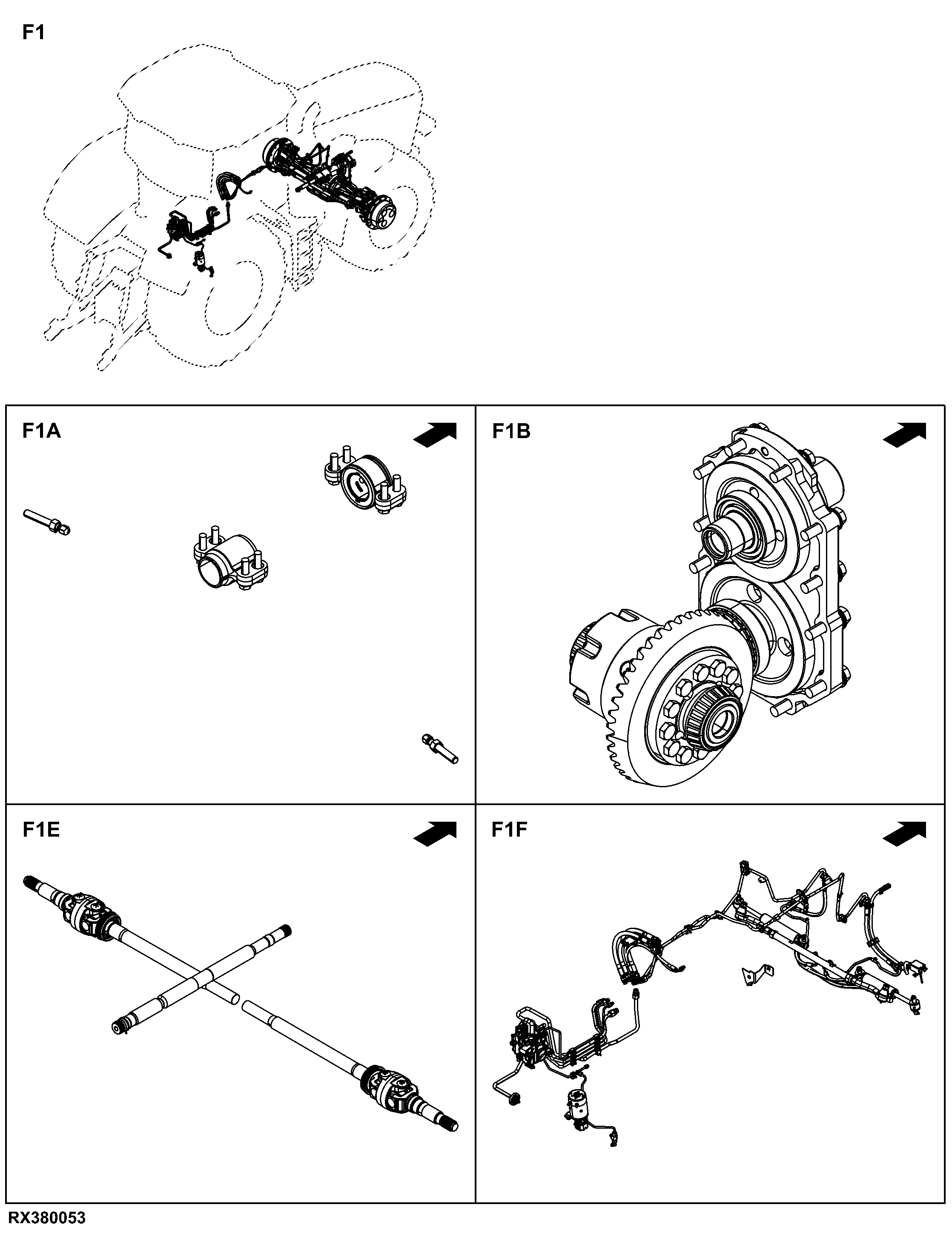 F1 1300 MFWD Front Axle (200001 - )