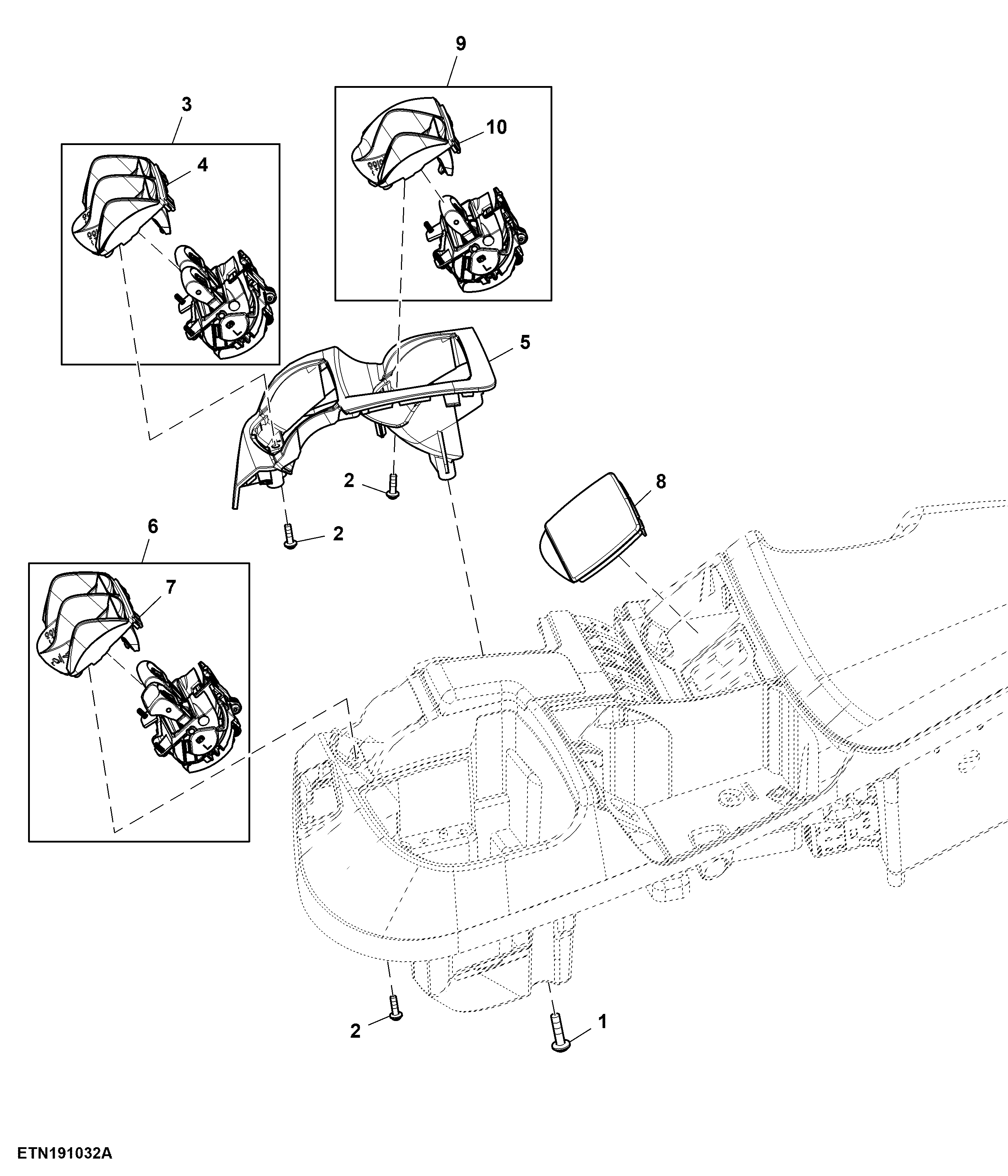 Control, Rear Hitch and 4 Rear SCV, W/O Joystick and Front Hitch, W/ CommandPRO™, CommandARM™