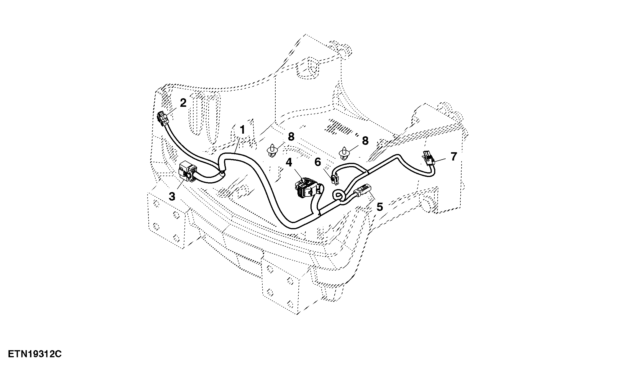 Wiring Harness, Front Controller, W/O Mid SCV and Front Hitch, TLS™