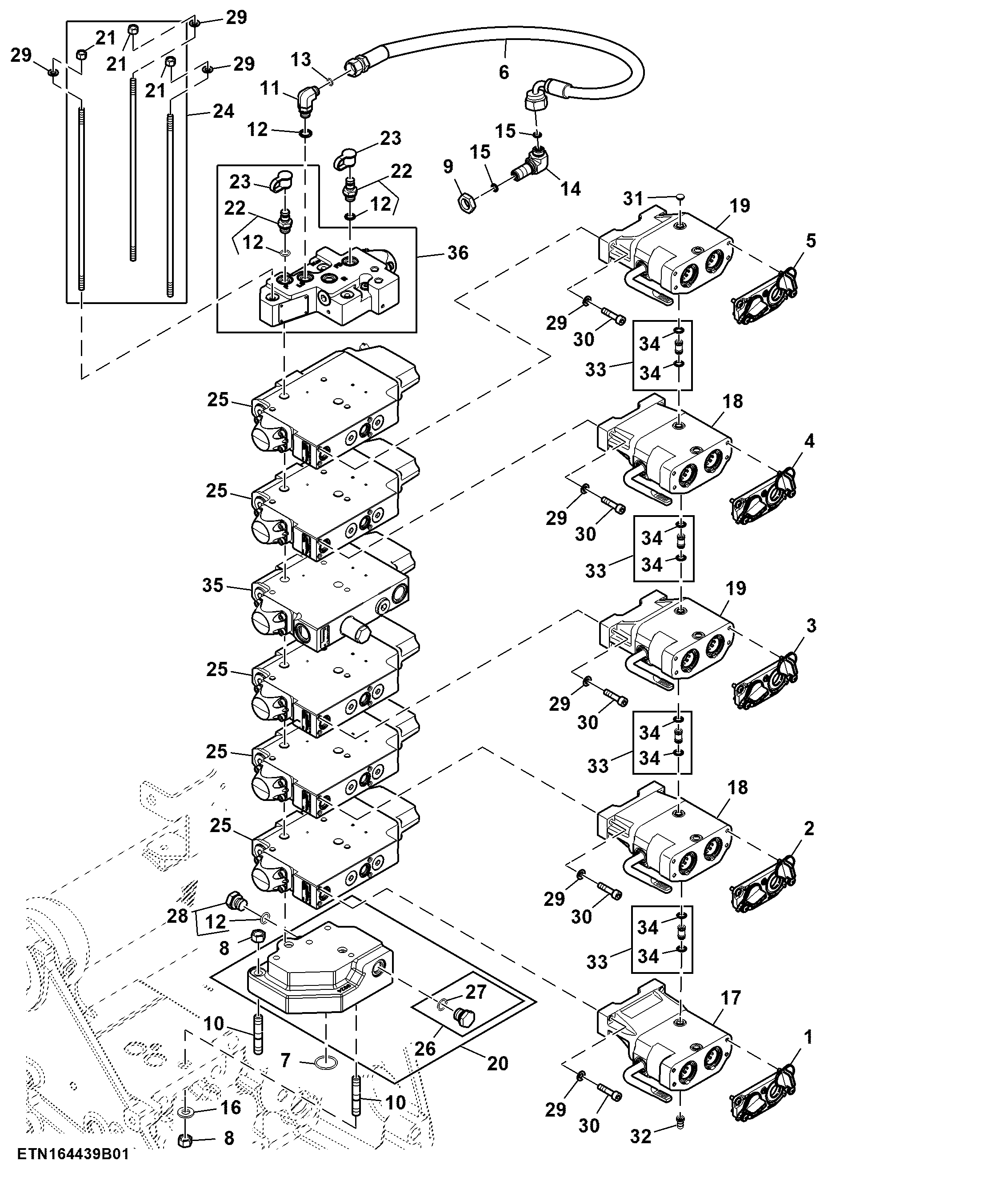 Selective Control Valve, 5 Rear SCV, W/ Hitch