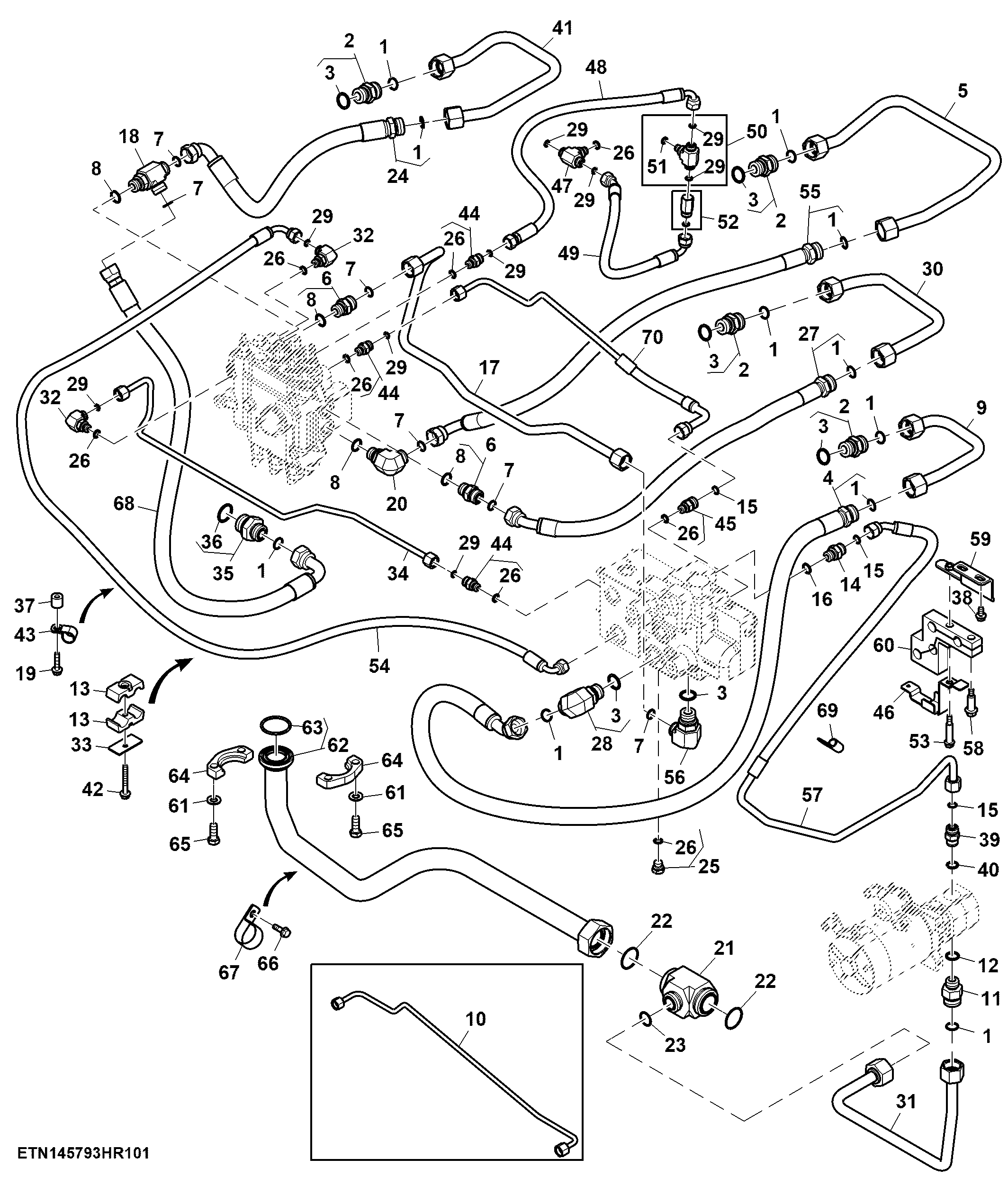 Steering System, AutoTrac™, W/ Back Up Pump (1/2) (801053 - 801464)