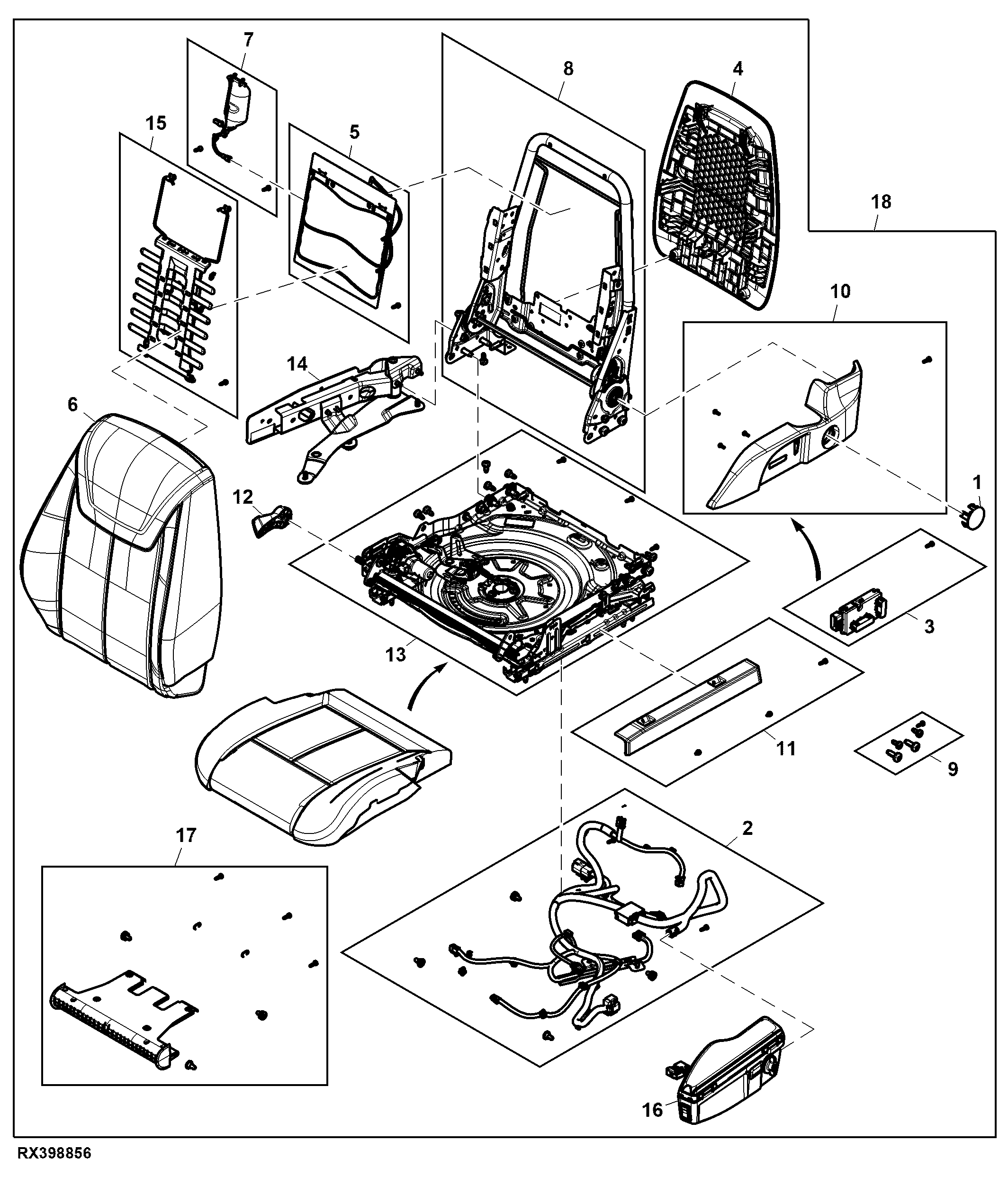 Seat Top Assembly, Premium, Passive Seat ( - 802020)