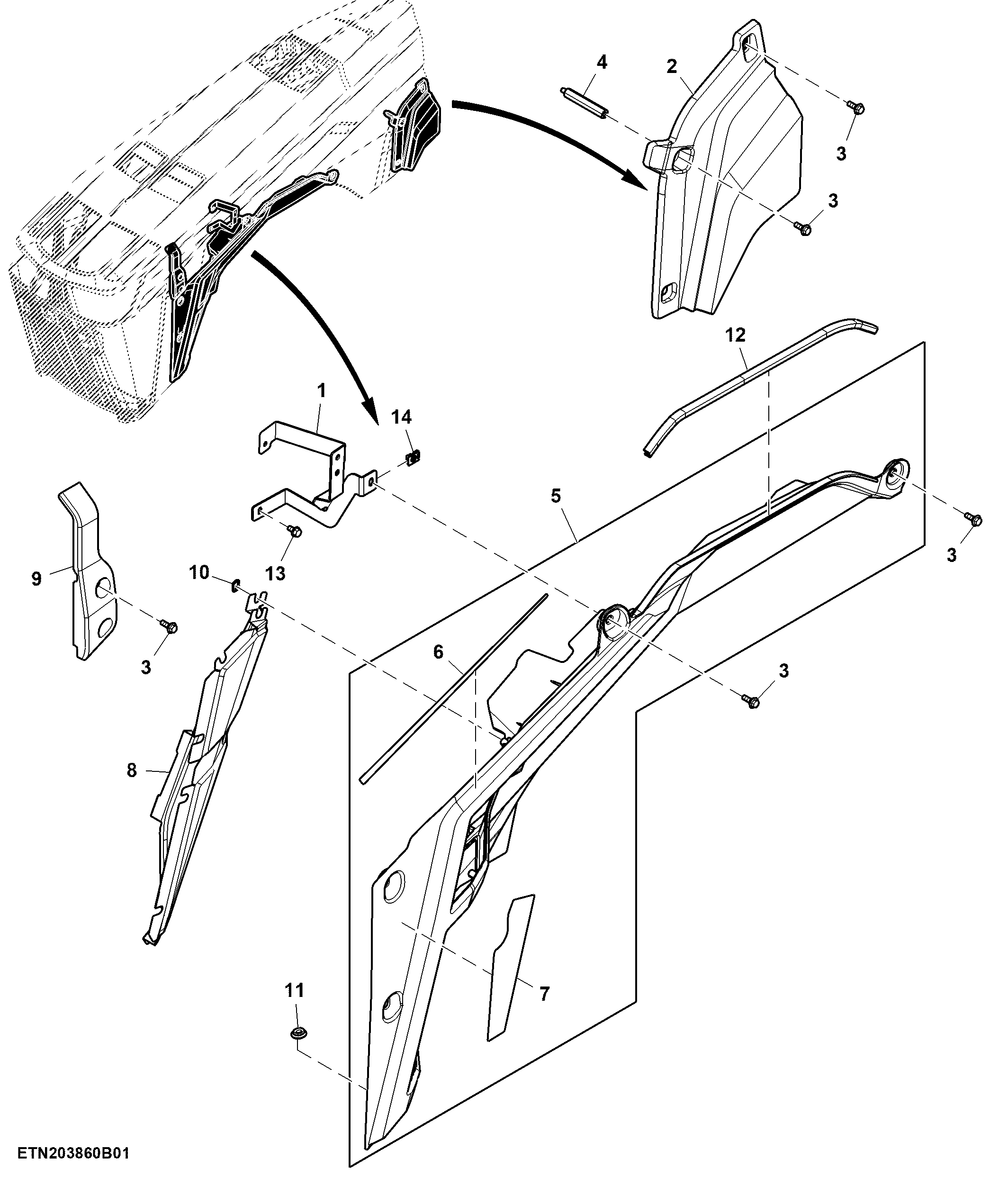Fixed Panel, Hood, T2 Engine, LH ( - 200000)
