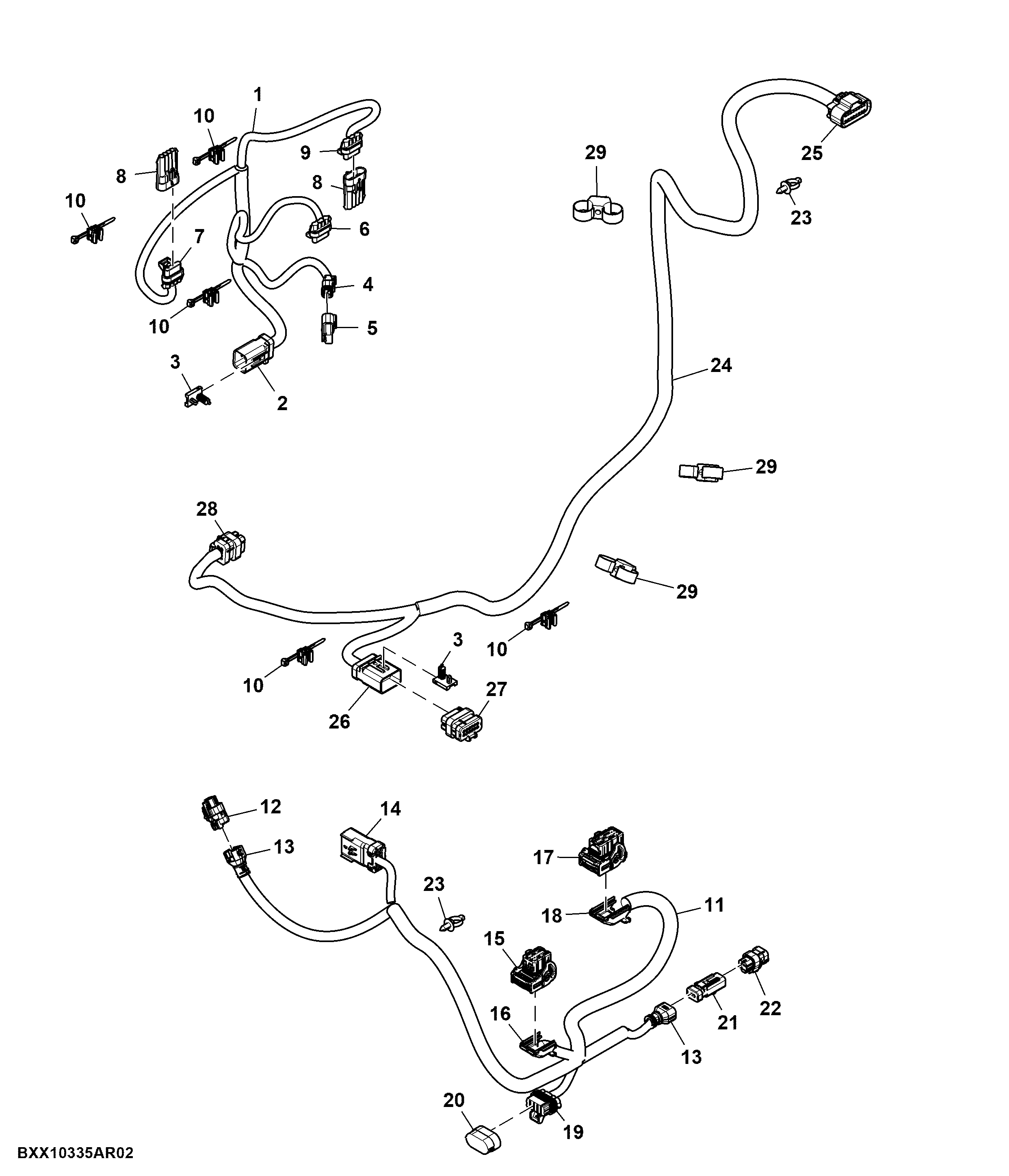 Wiring Harness, Adding 1st SCV, Front Hitch Ready, W/O TLS™, Attachment