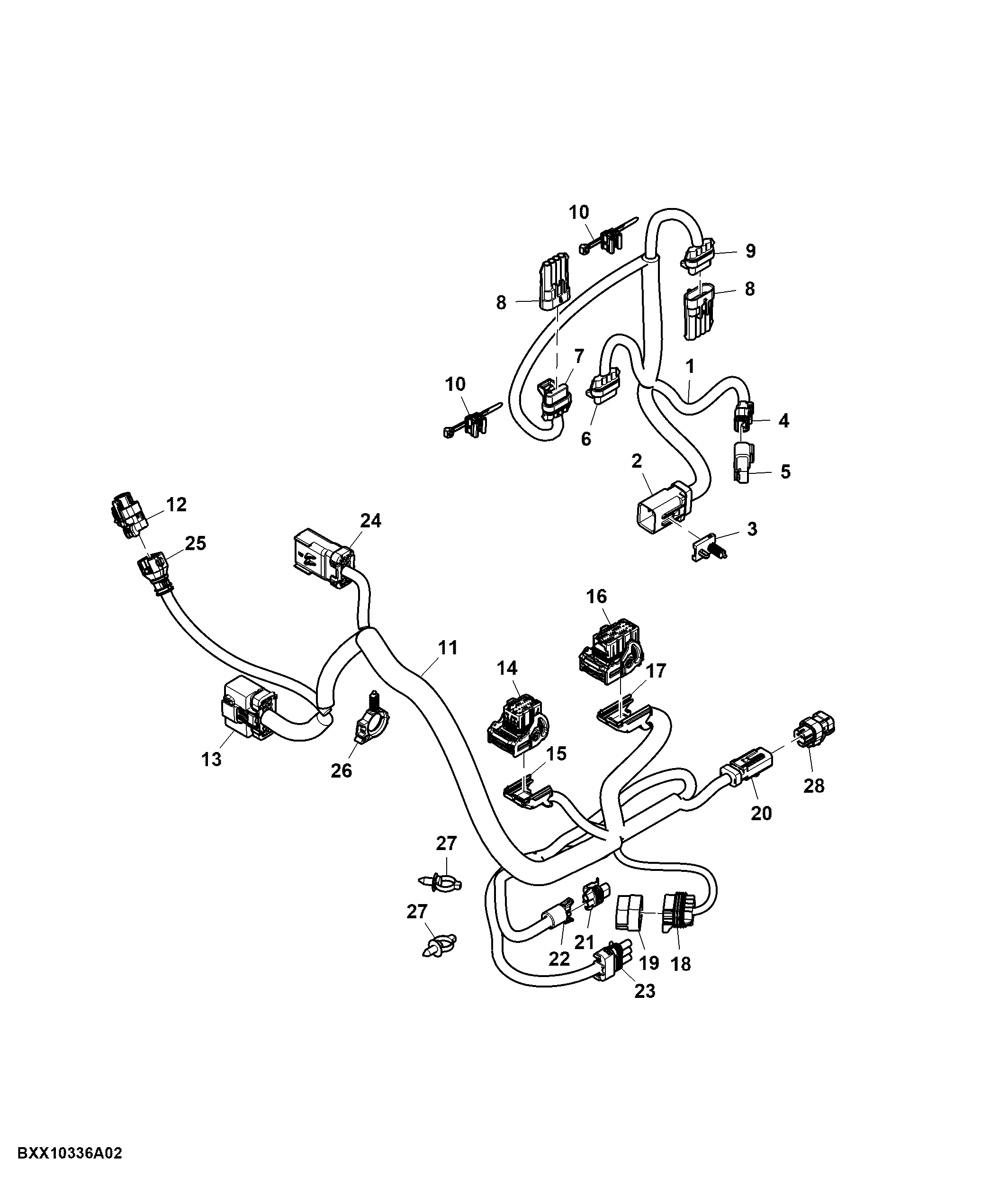 Wiring Harness, Selective Control Valve, Front Hitch Ready, W/ TLS™, Attachment