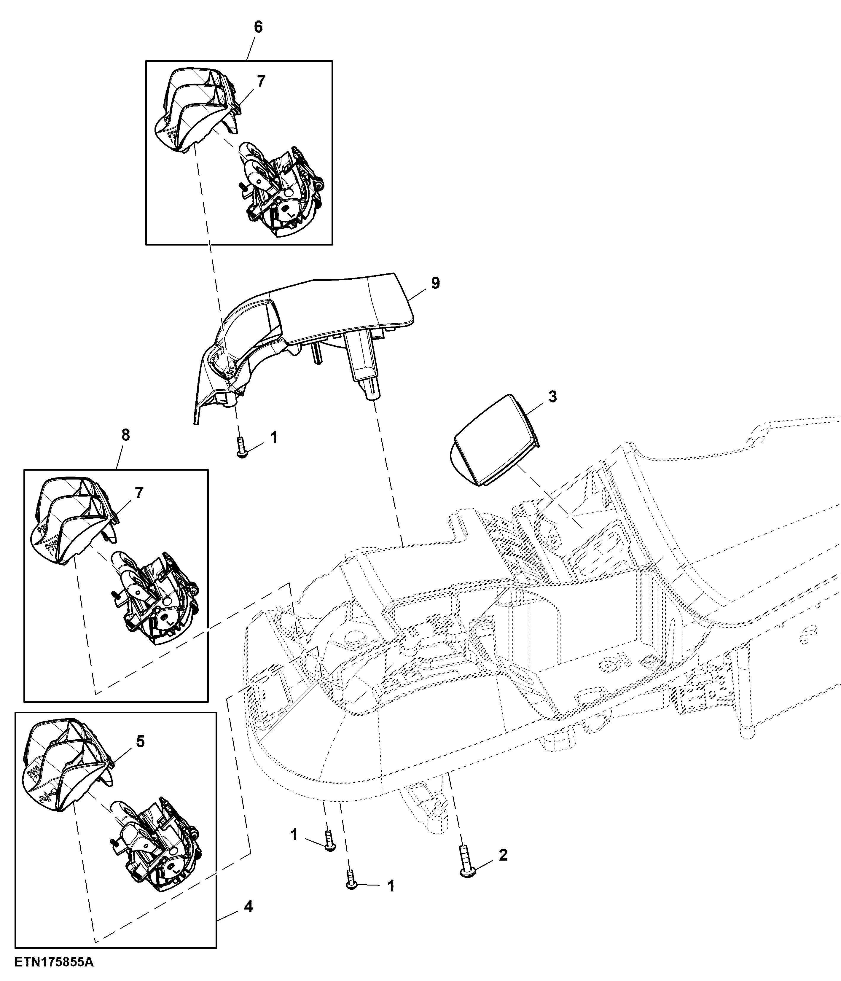 Control, Rear Hitch and 5 Rear SCV, W/O Joystick and Front Hitch, CommandARM™