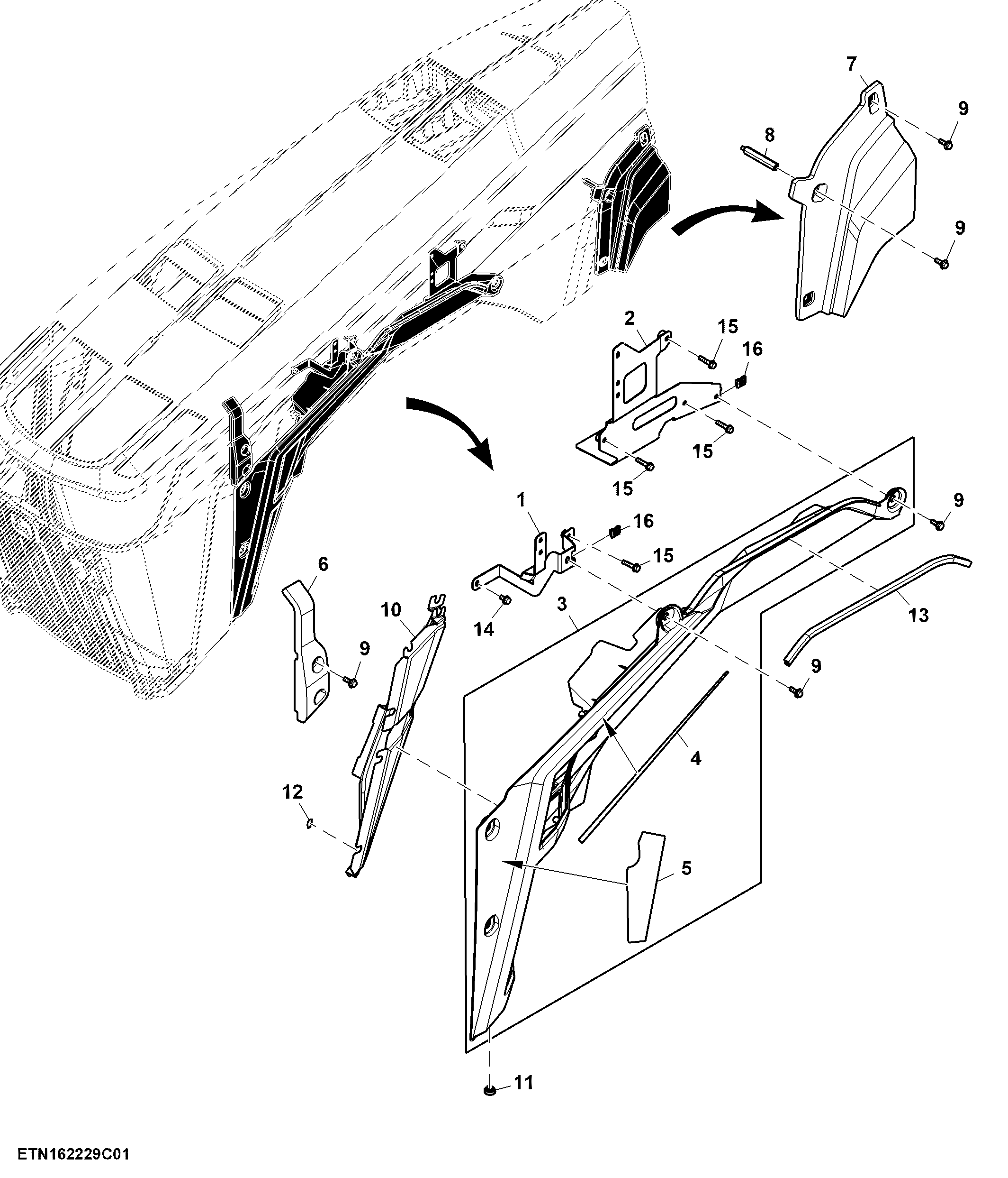 Fixed Panel, Hood, T3/ FT4/ Stage 5 Engine, LH
