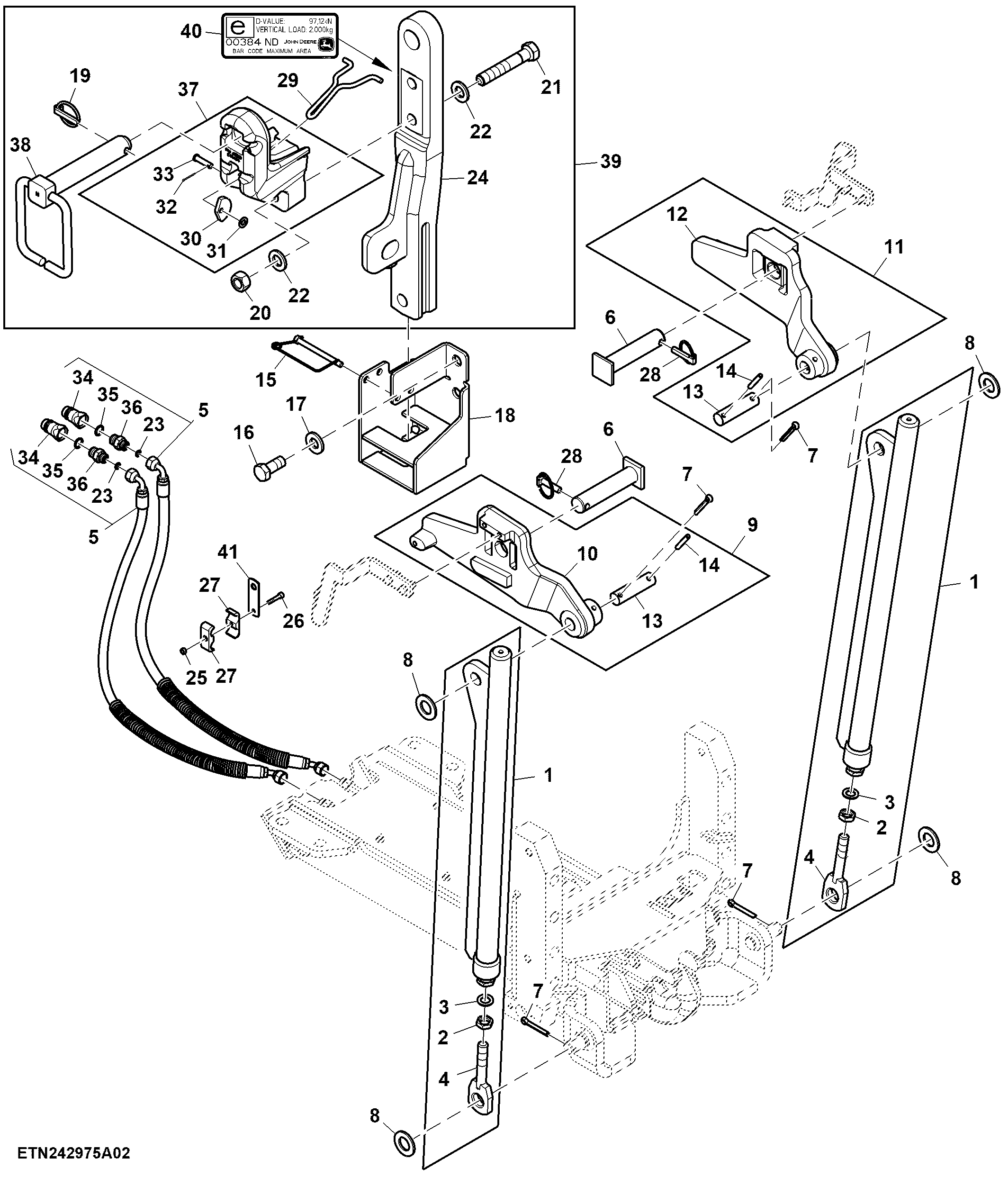 Pick-Up Hitch, W/ Sway Blocks, Category 3 Drawbar (2/2)