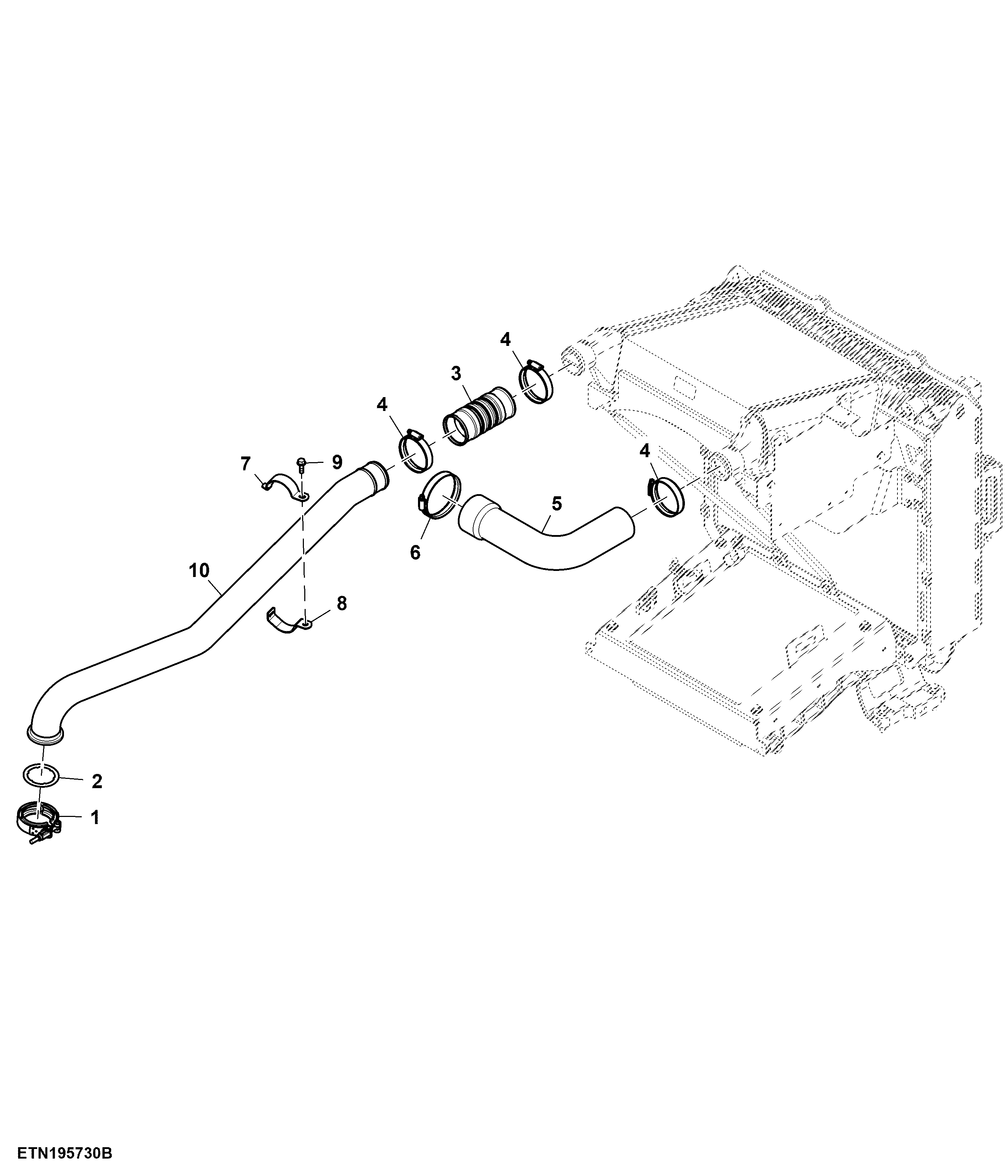 Aftercooler Lines, 9.0 L, FT4/ Stage 5 Engine