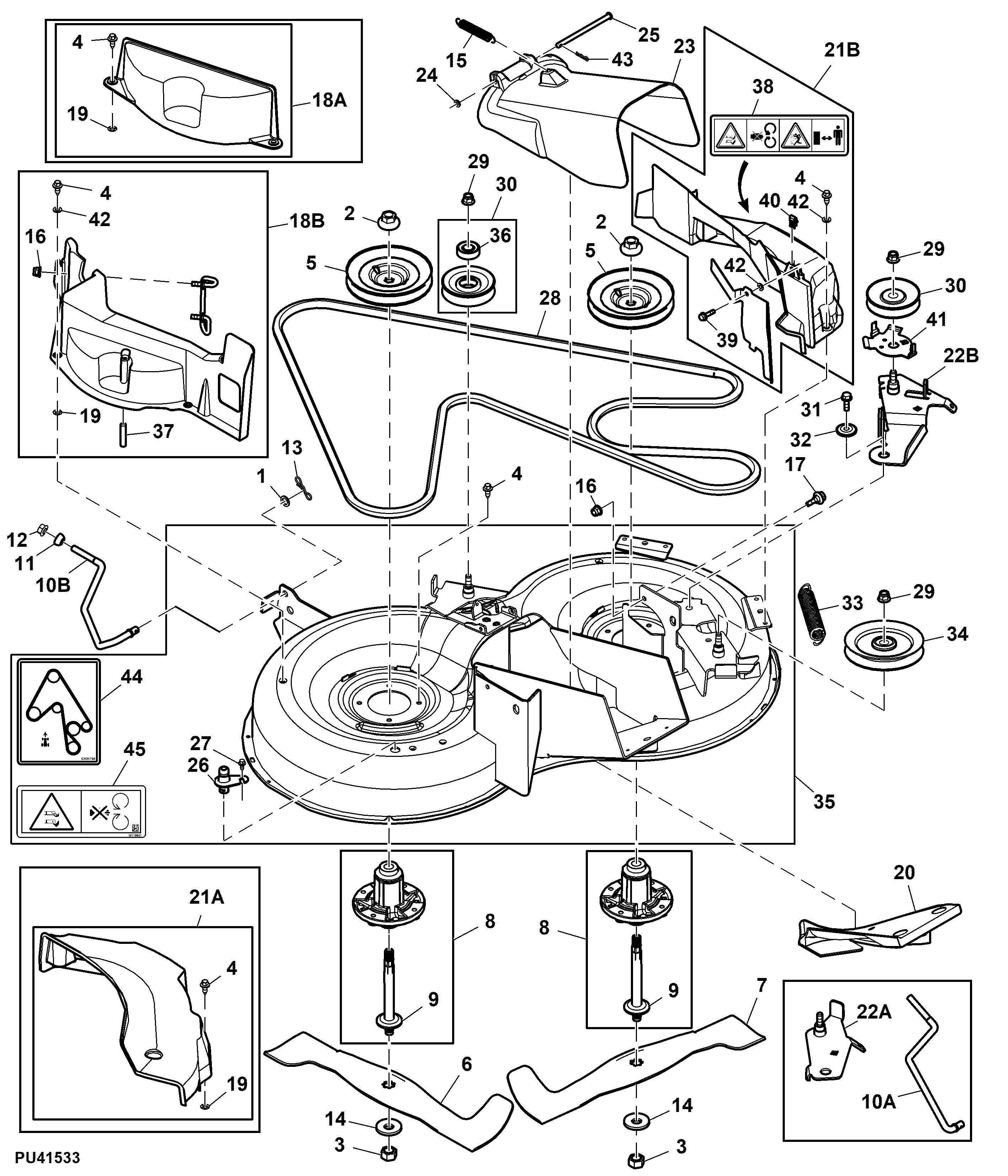 Mower Deck, 36 inch, Rear Discharge Rear Collect