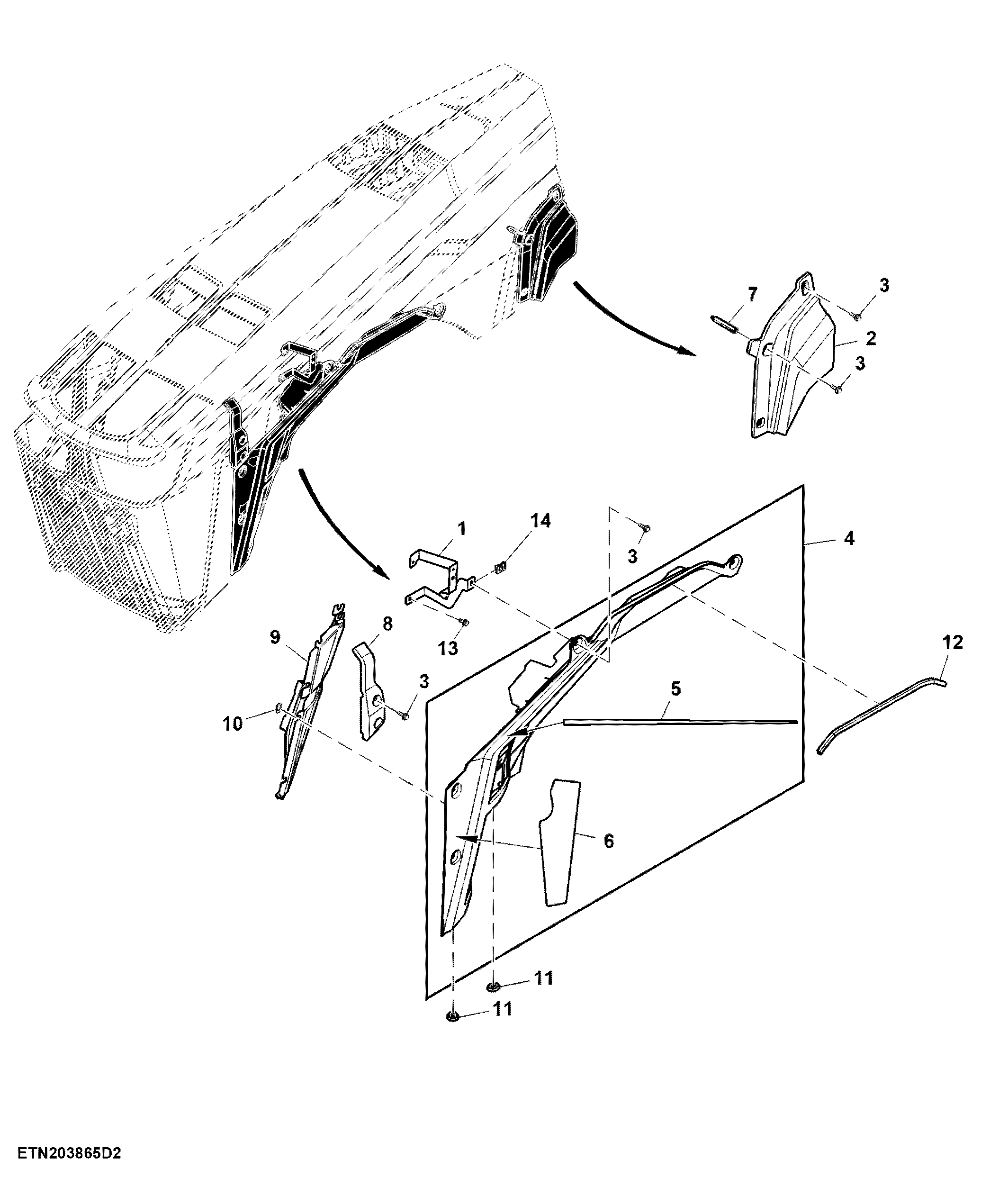 Fixed Panel, Hood, T2 Engine, LH ( - 804000)