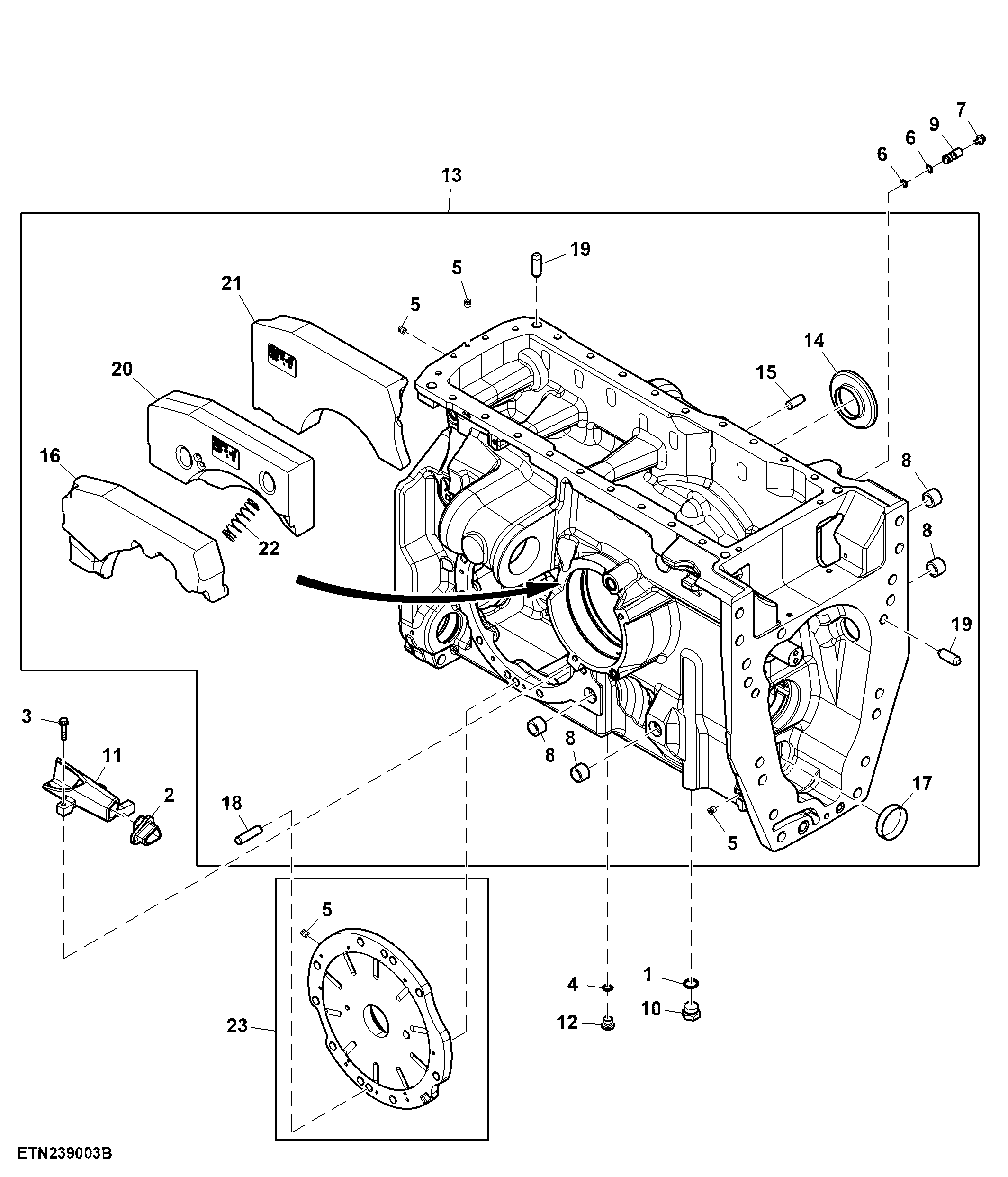 Case, Front Axle Center, ILS™, W/O Front PTO ( - 200000)