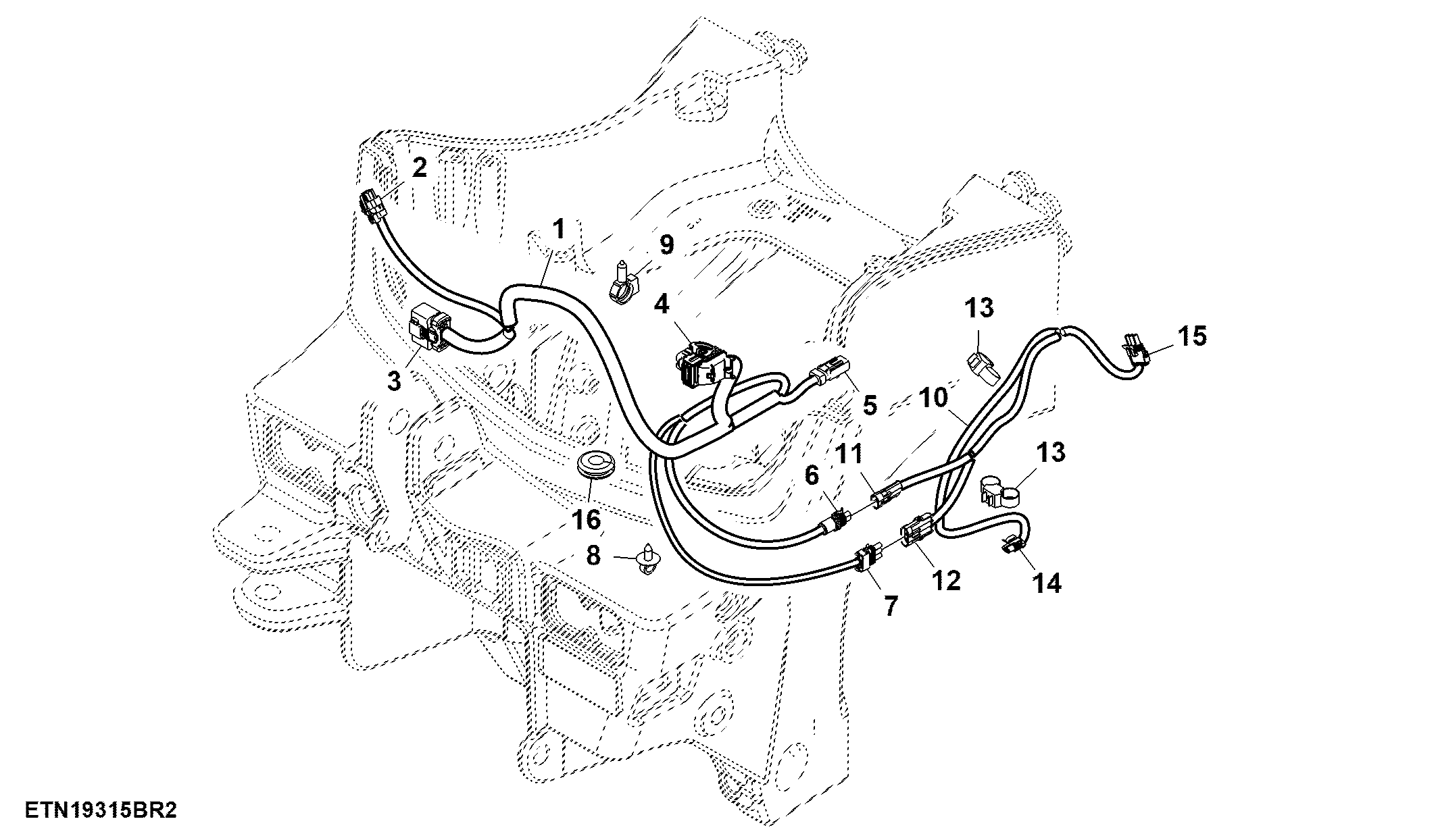 Wiring Harness, Front Controller, W/O Mid SCV, W/ Front Hitch, TLS™