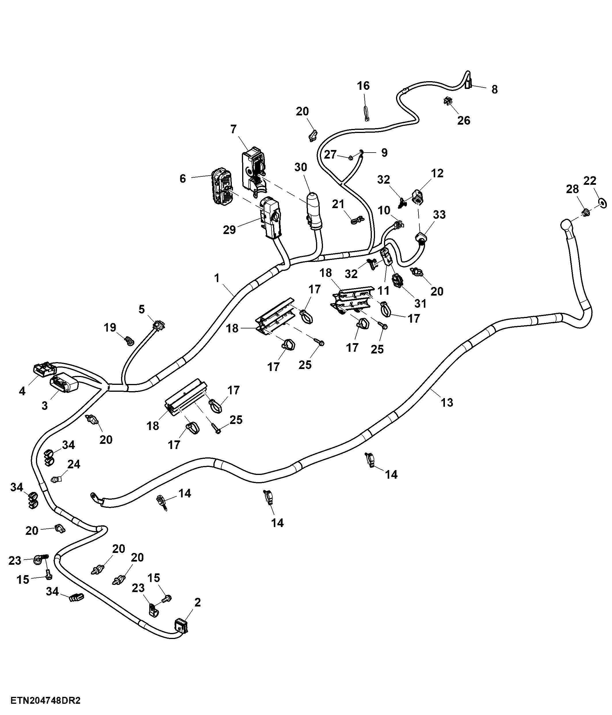 Chassis Wiring Harness, FT4/ Stage 5 Engine ( - 927000)