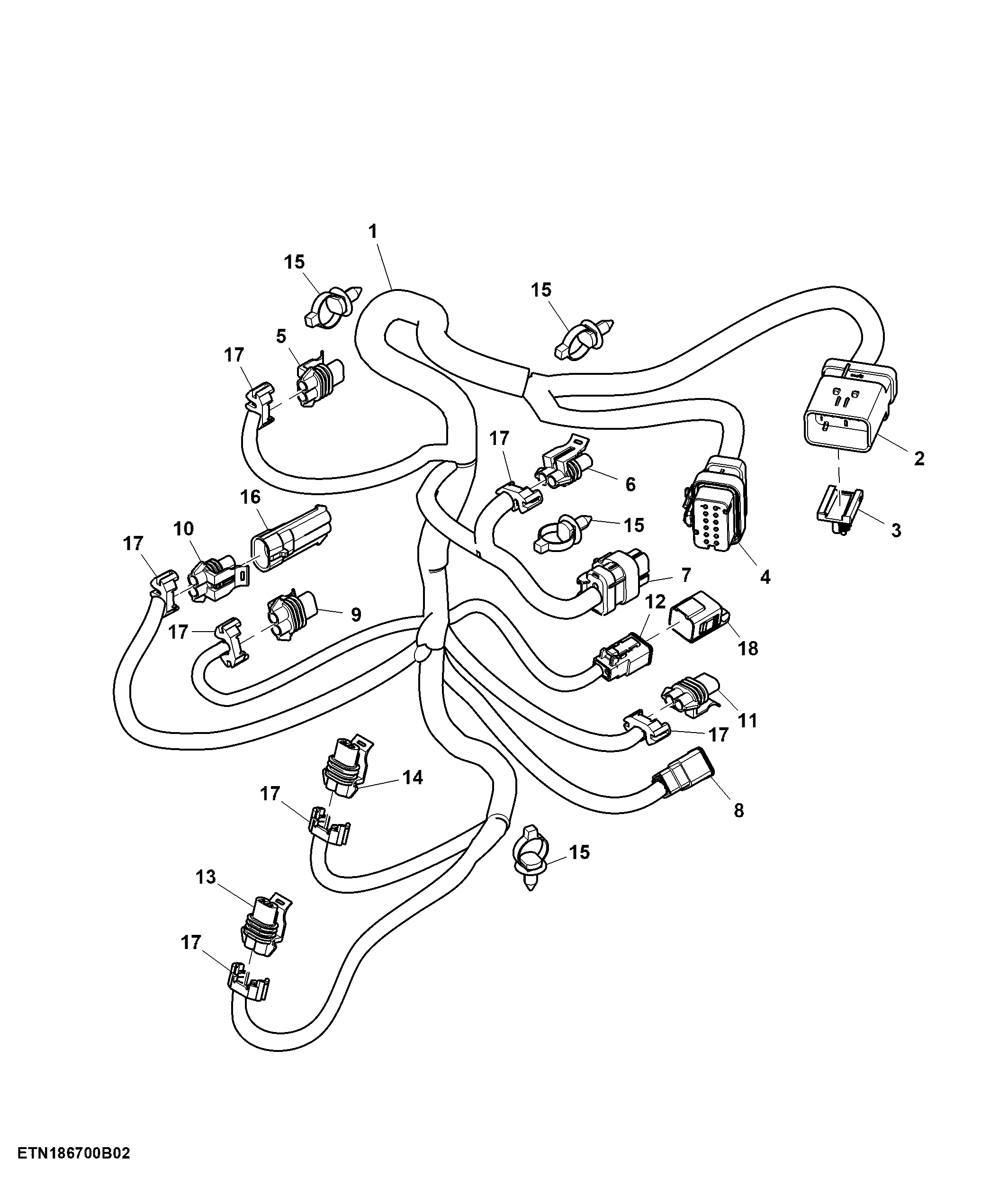 Wiring Harness, ILS™ Manifold, W/ Front Brake, W/ Front PTO