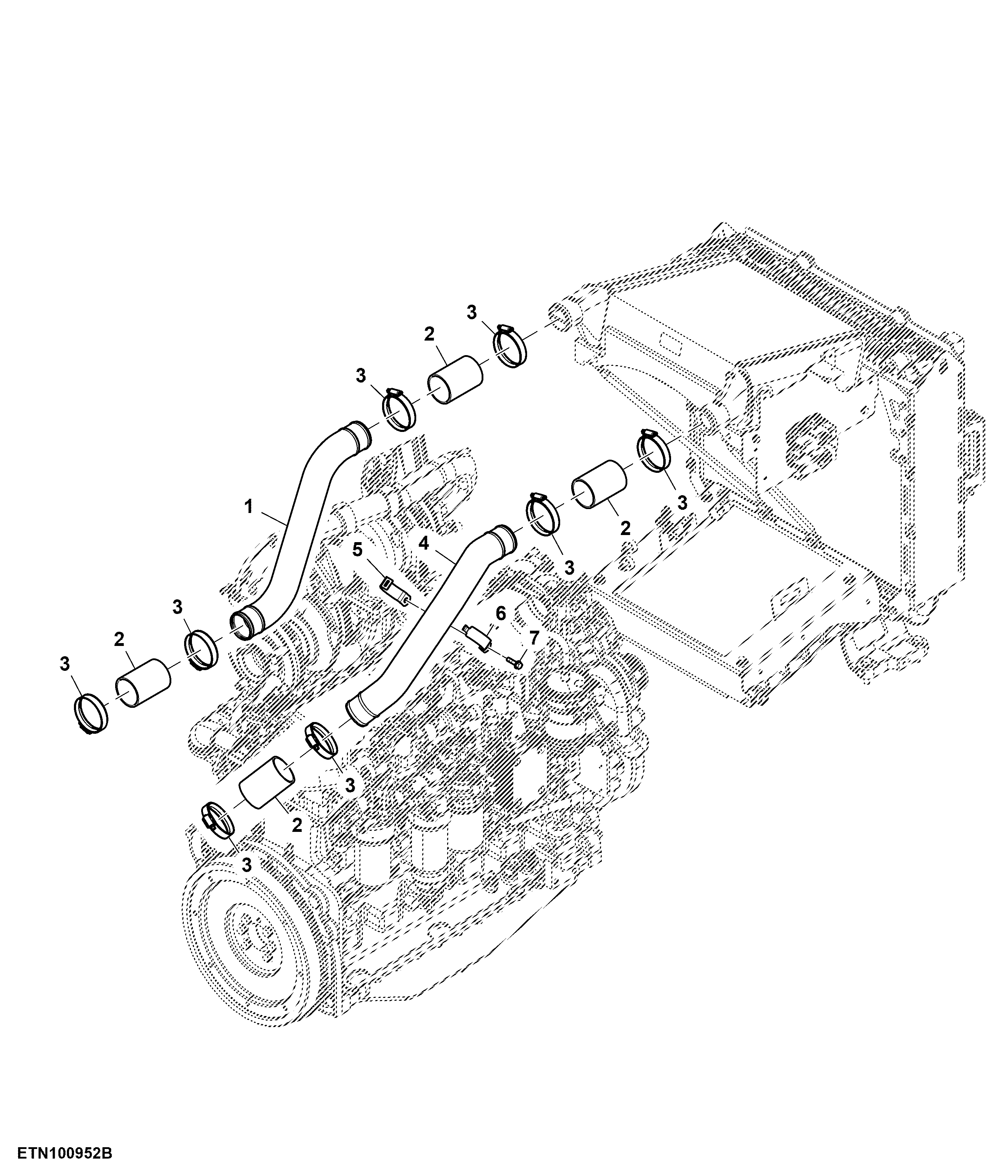 Aftercooler Lines, 6.8 L, FT4/ Stage 5 Engine