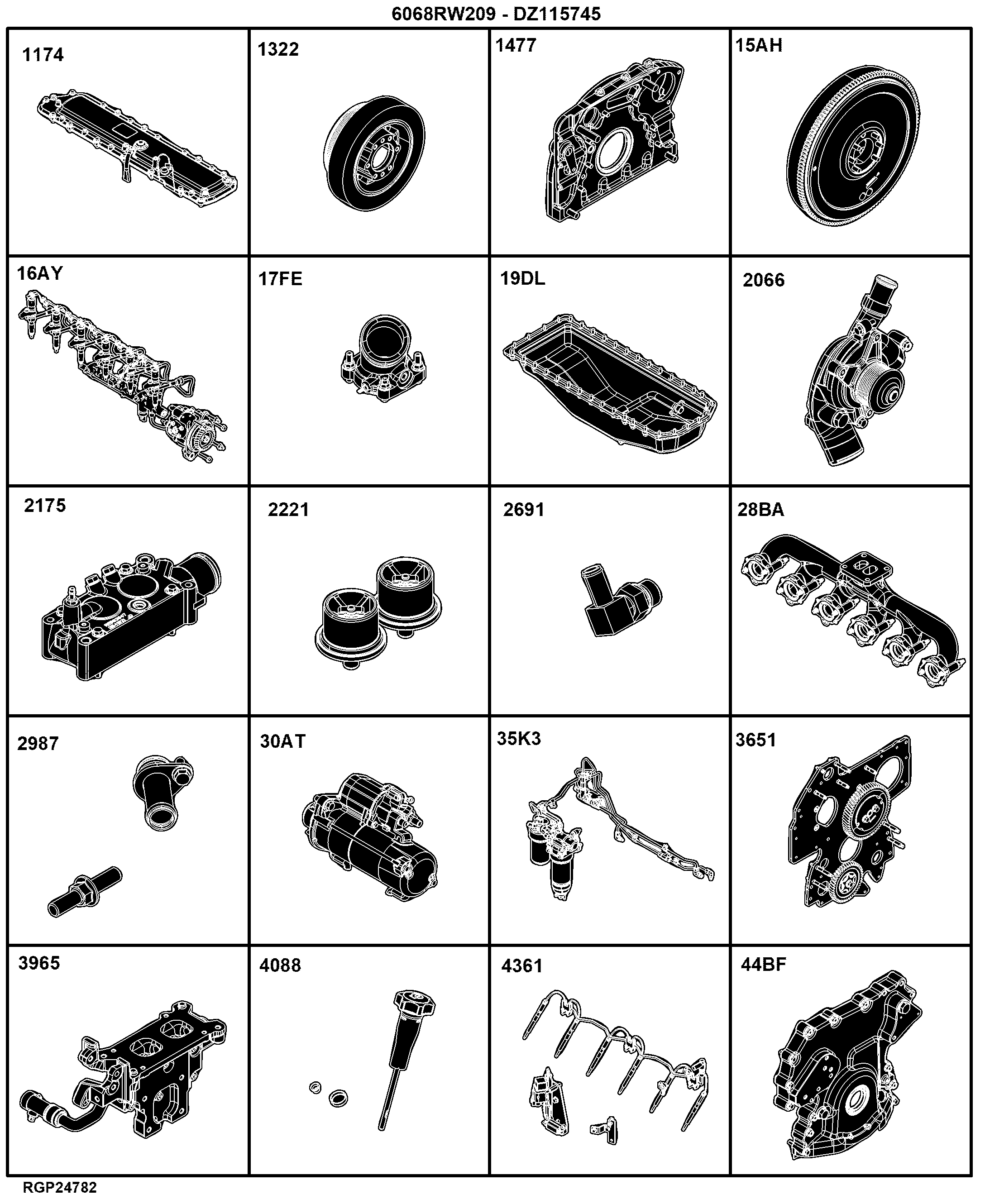 E2 Engine 6068RW209-DZ115745-ETN227545-AR207045-AR207056-AR206760-AR207046-AR207057-AR206760