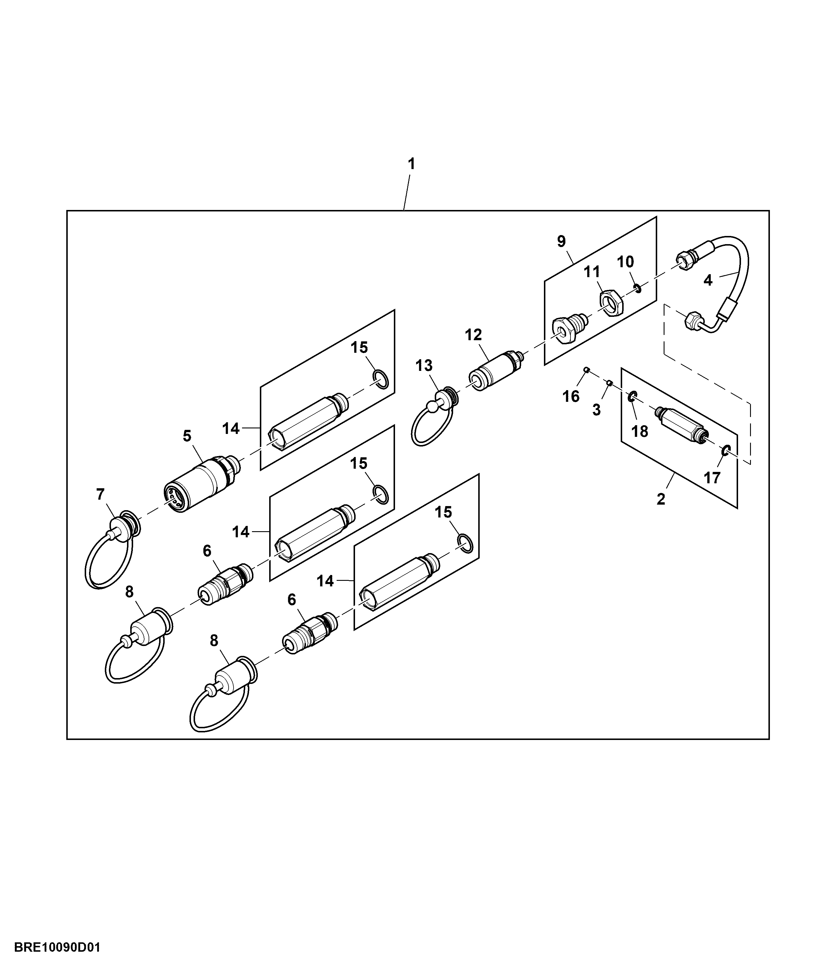 Hydraulic Quick-Connect Coupler, 3/4" Power Beyond Supply, Attachment