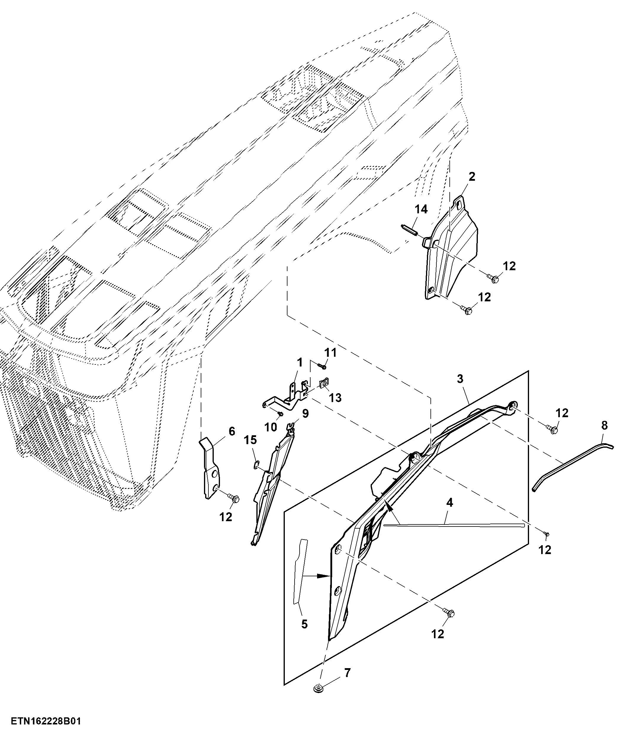 Fixed Panel, Hood, FT4 / Stage 5 Engine, LH ( - 200000)