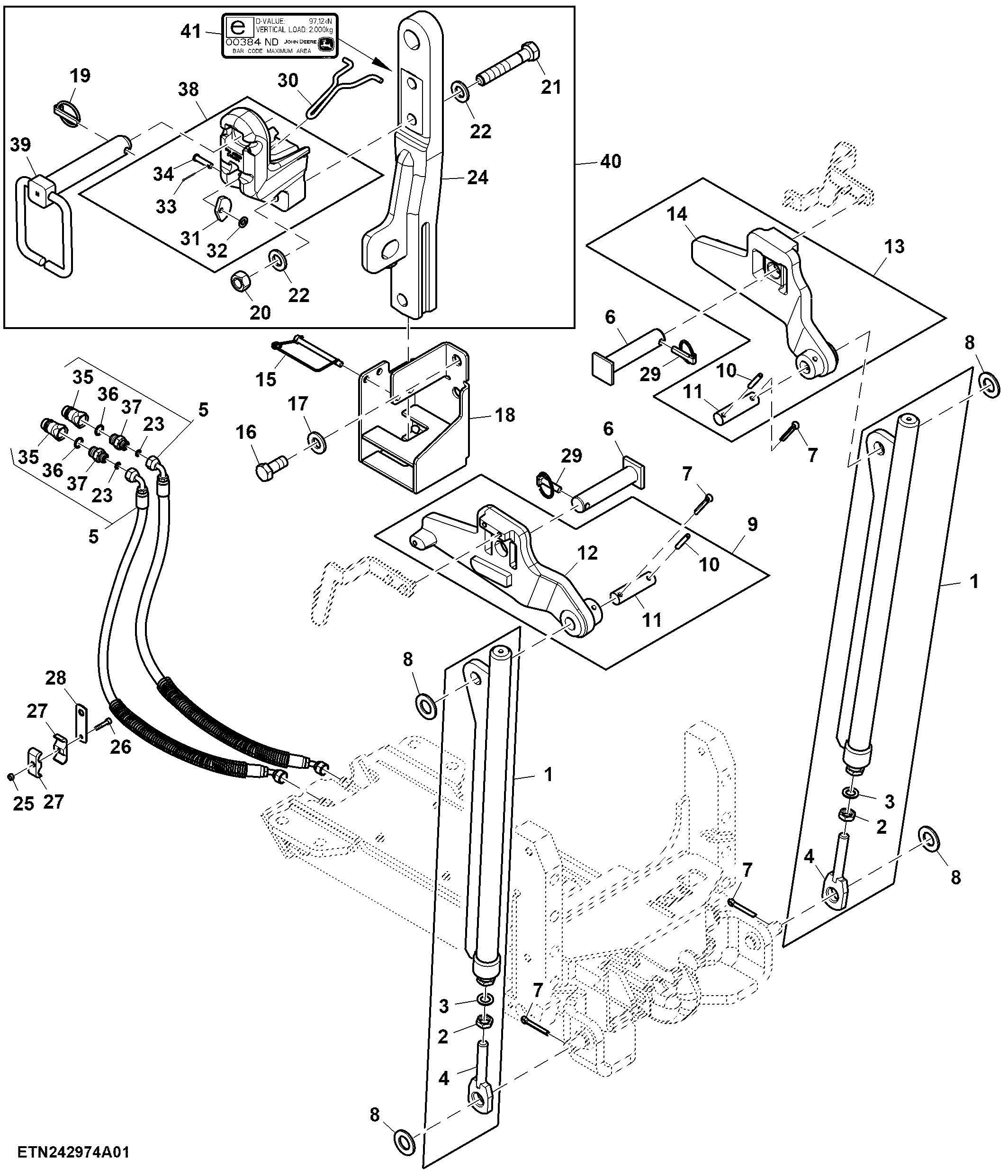 Pick-Up Hitch, W/ Stabilizer, Category 3 Drawbar (2/2)