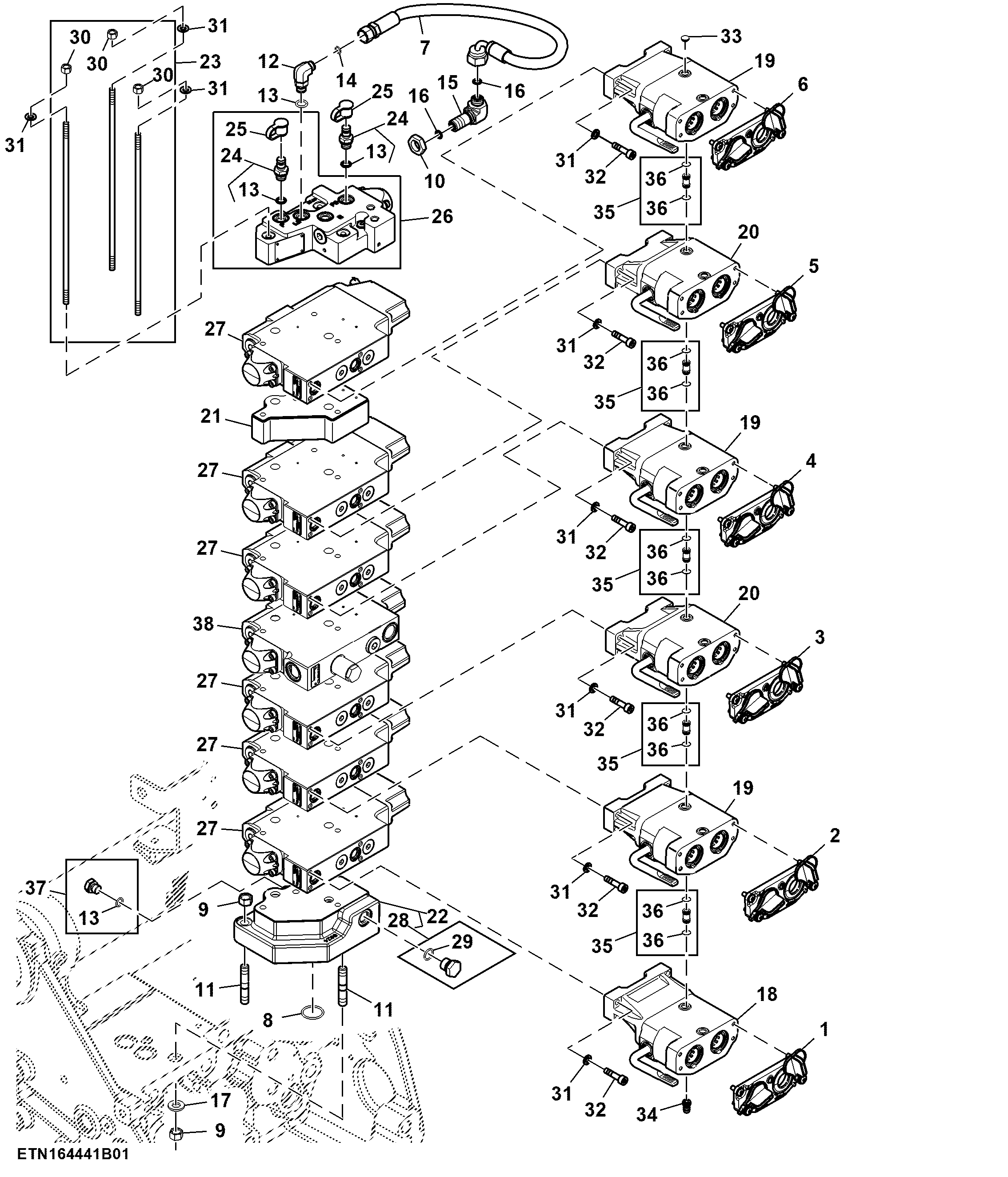 Selective Control Valve, 6 Rear SCV, W/ Hitch
