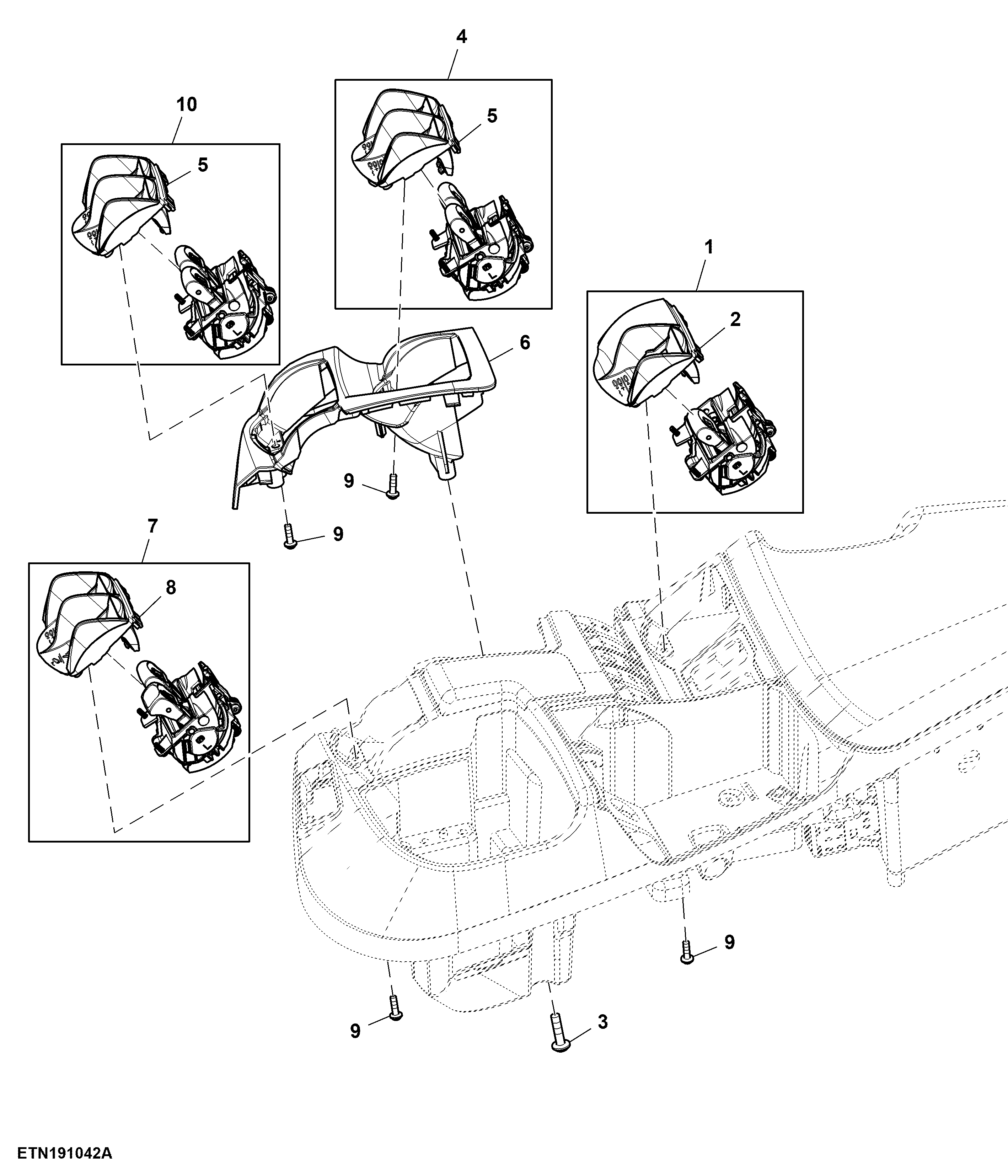 Control, Rear Hitch and 6 Rear SCV, W/O Joystick and Front Hitch, W/ CommandPRO™, CommandARM™