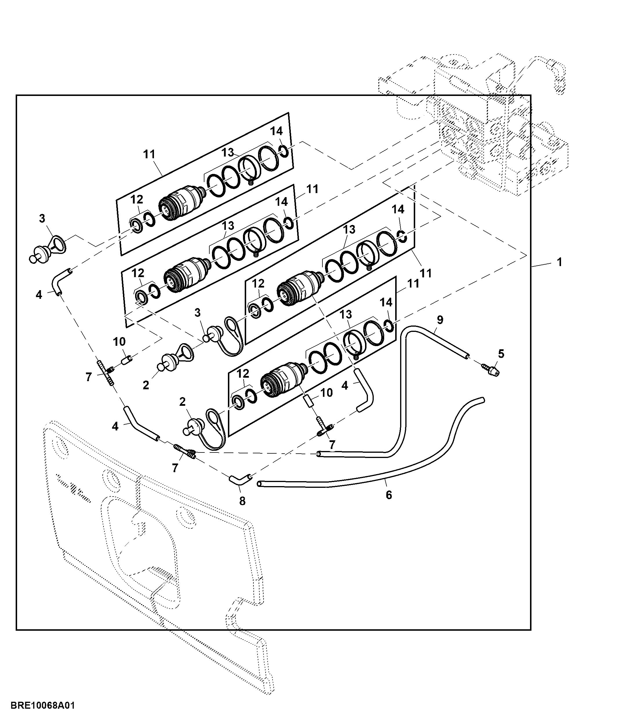 Quick Coupler, 4 Coupler, Mid-stack, Attachment