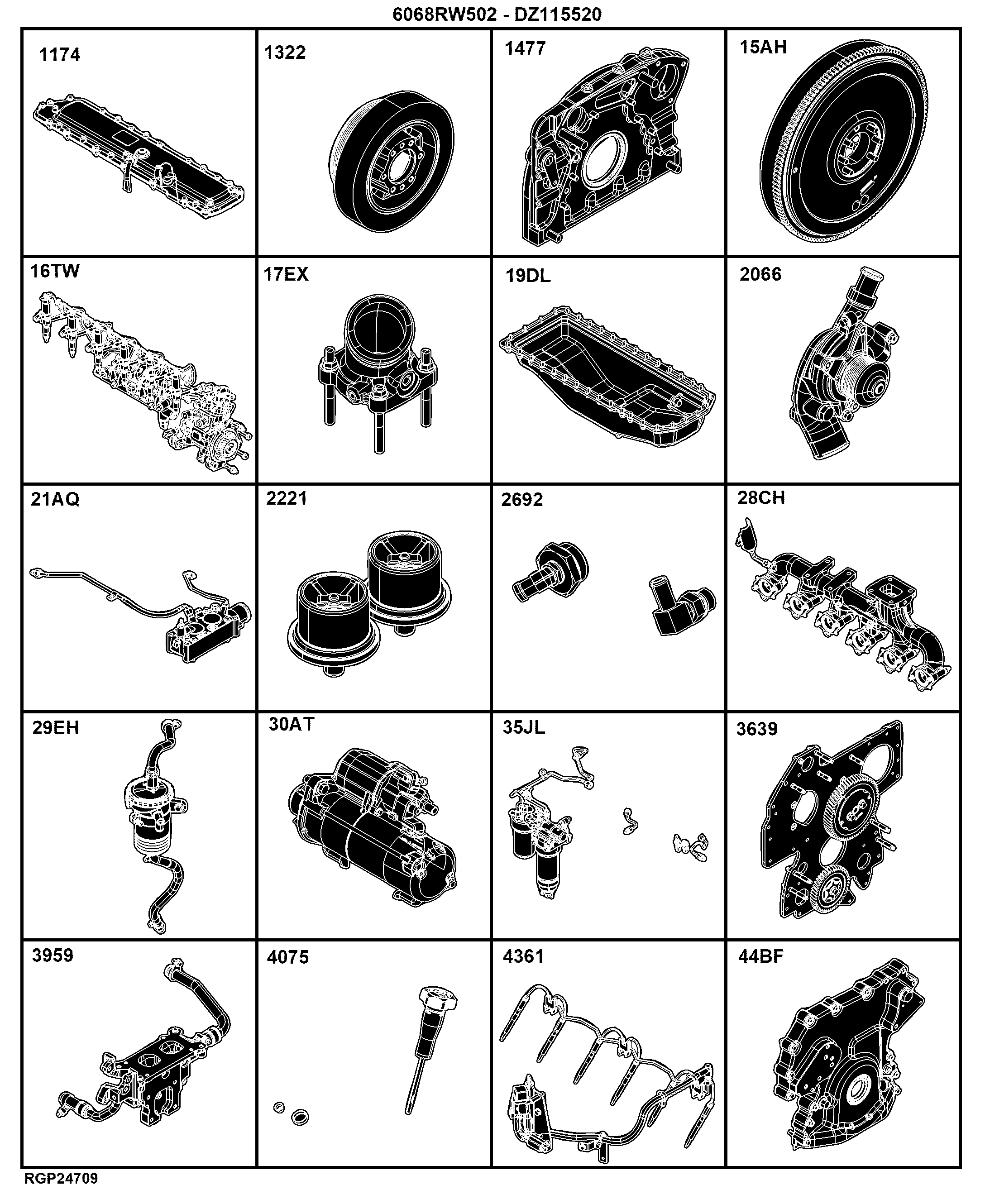 E1 Engine 6068RW502-DZ115520-ETN227547-AR207049-AR207060-AR206758-AR207050-AR207061-AR206758