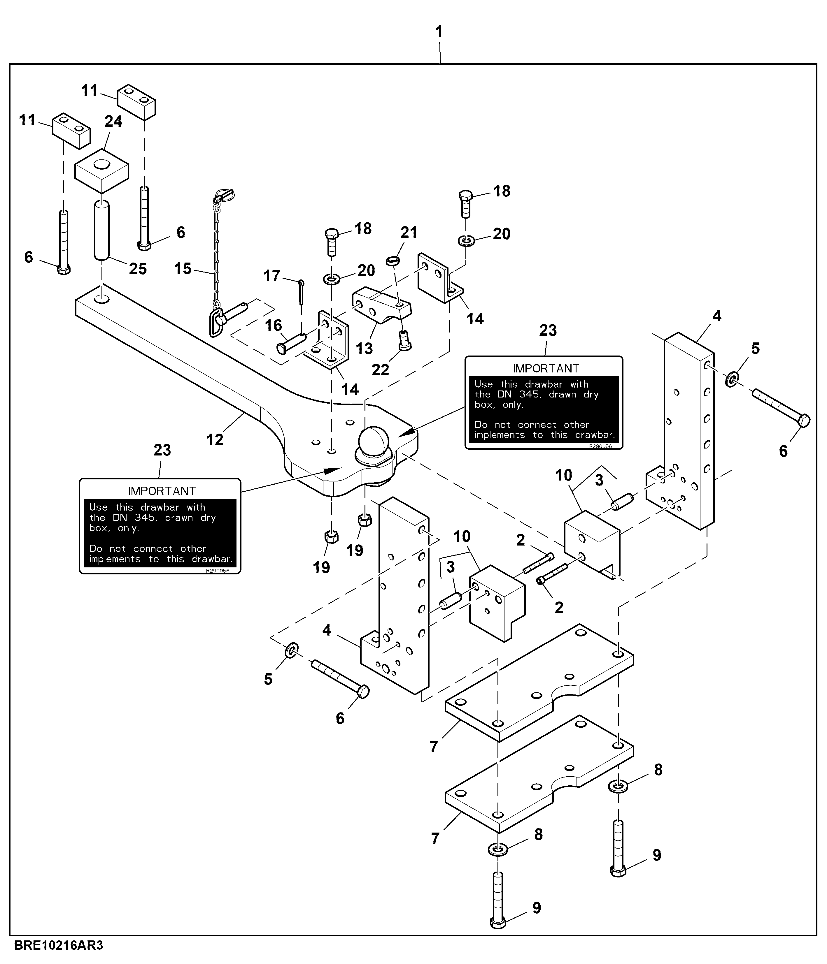 Drawbar Support, 80 mm Ball Type, Category 4, Attachment