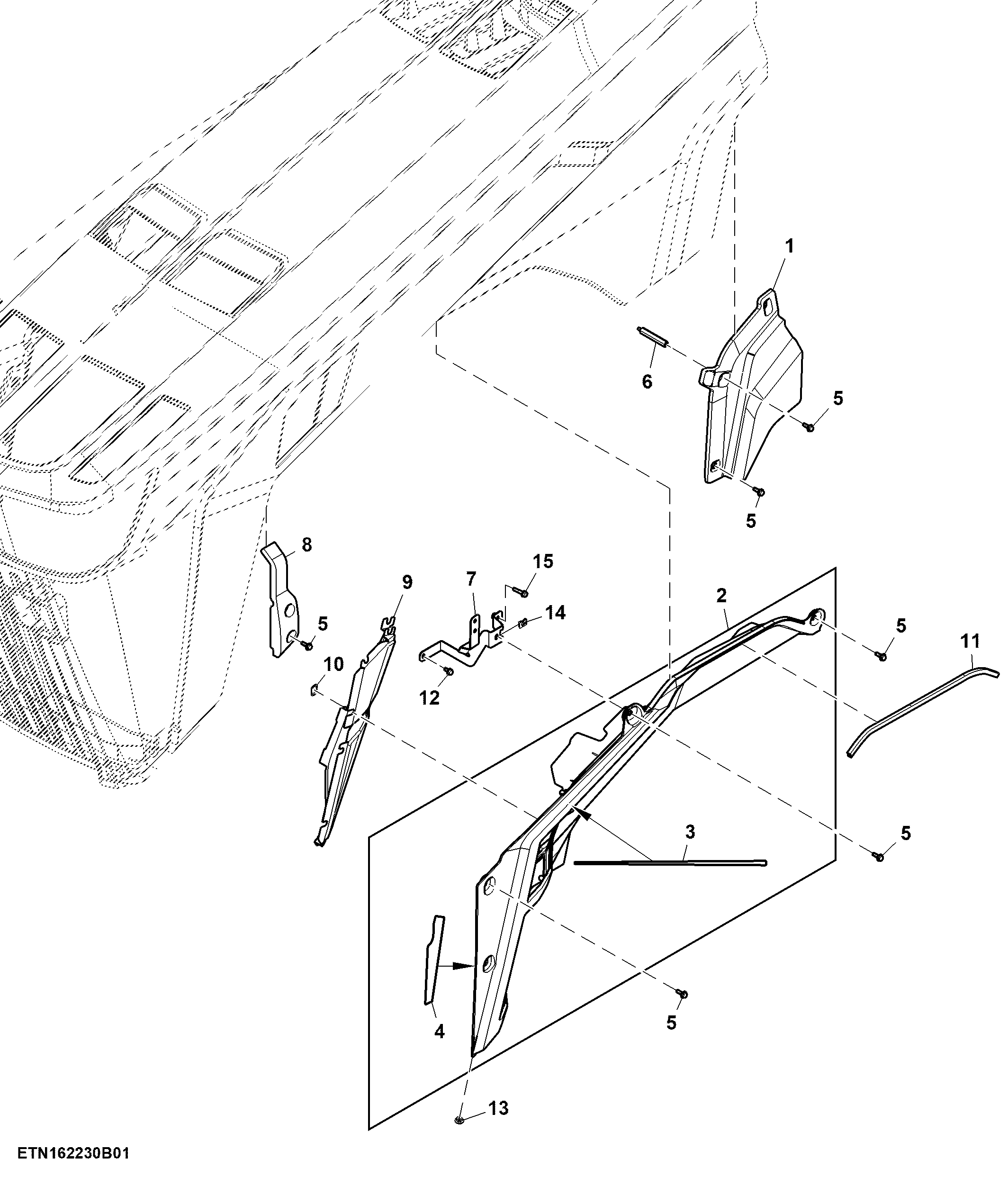 Fixed Panel, Hood, FT4/ Stage 5 Engine, LH ( - 927000)