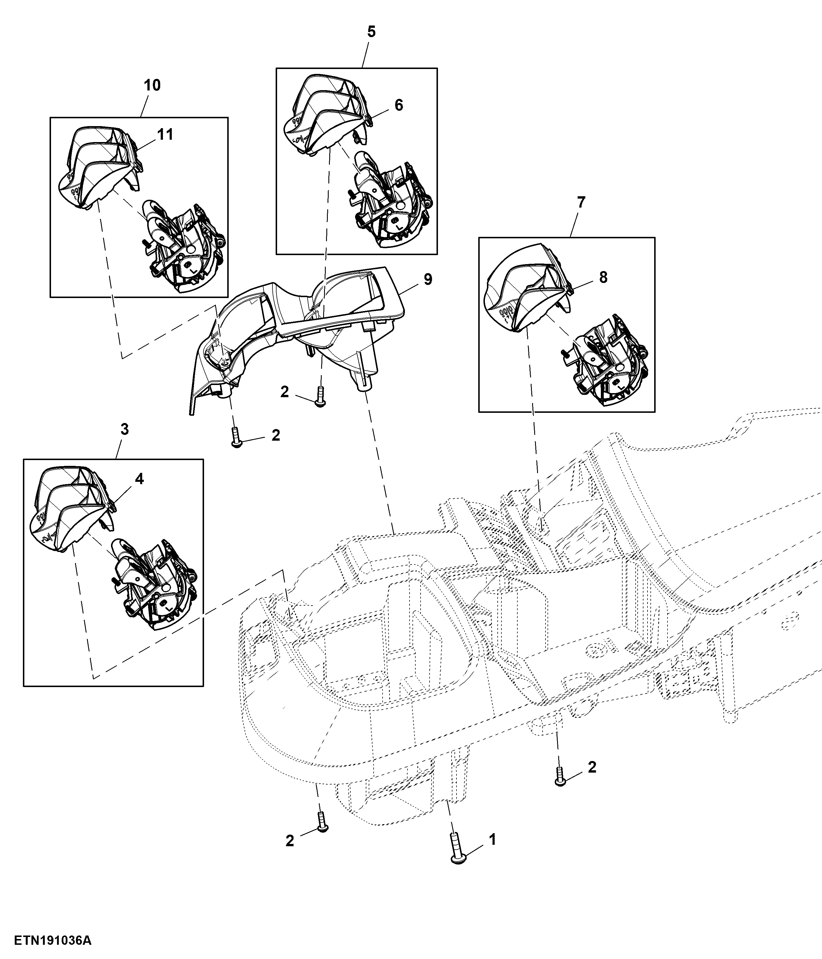 Control, Rear Hitch and 4 Rear SCV, W/O Joystick , W/ Front Hitch and 1 Front SCV, W/ CommandPRO™, CommandARM™