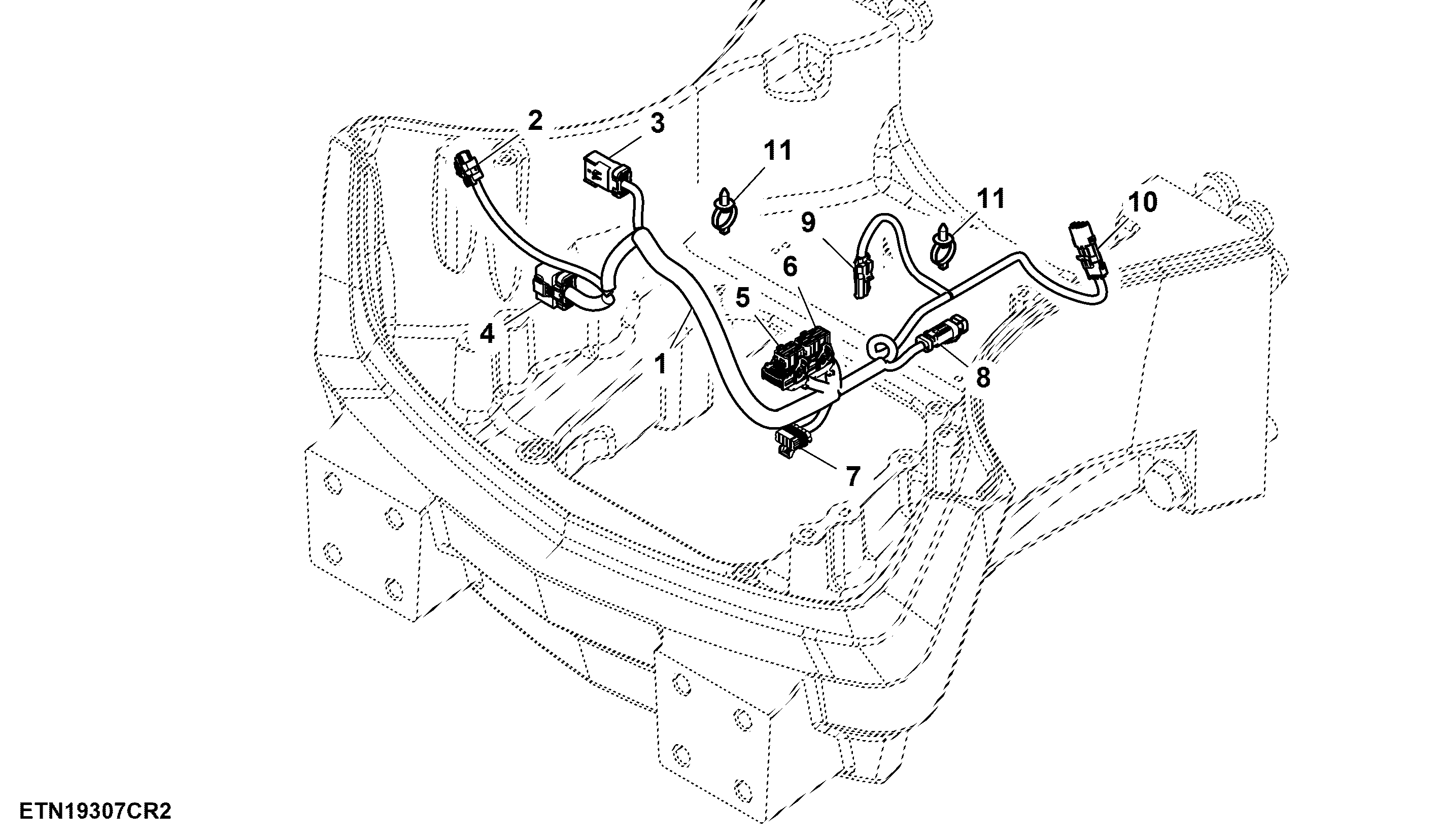 Wiring Harness, Front Controller, Mid-Stack, W/O Front Hitch, TLS™