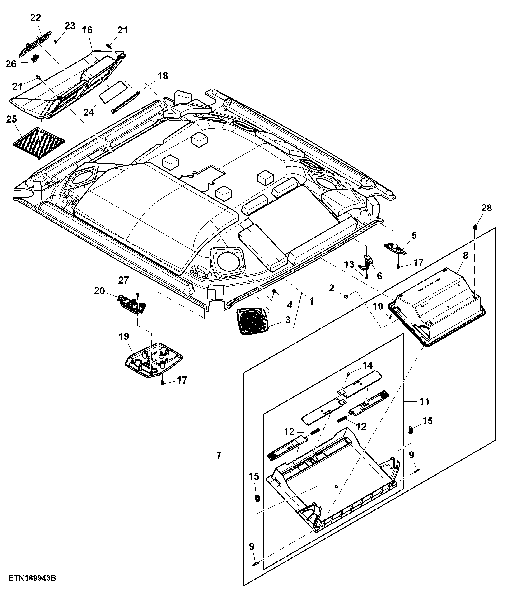 Headliner, W/ Bosch Radio, W/ Bluetooth Microphone